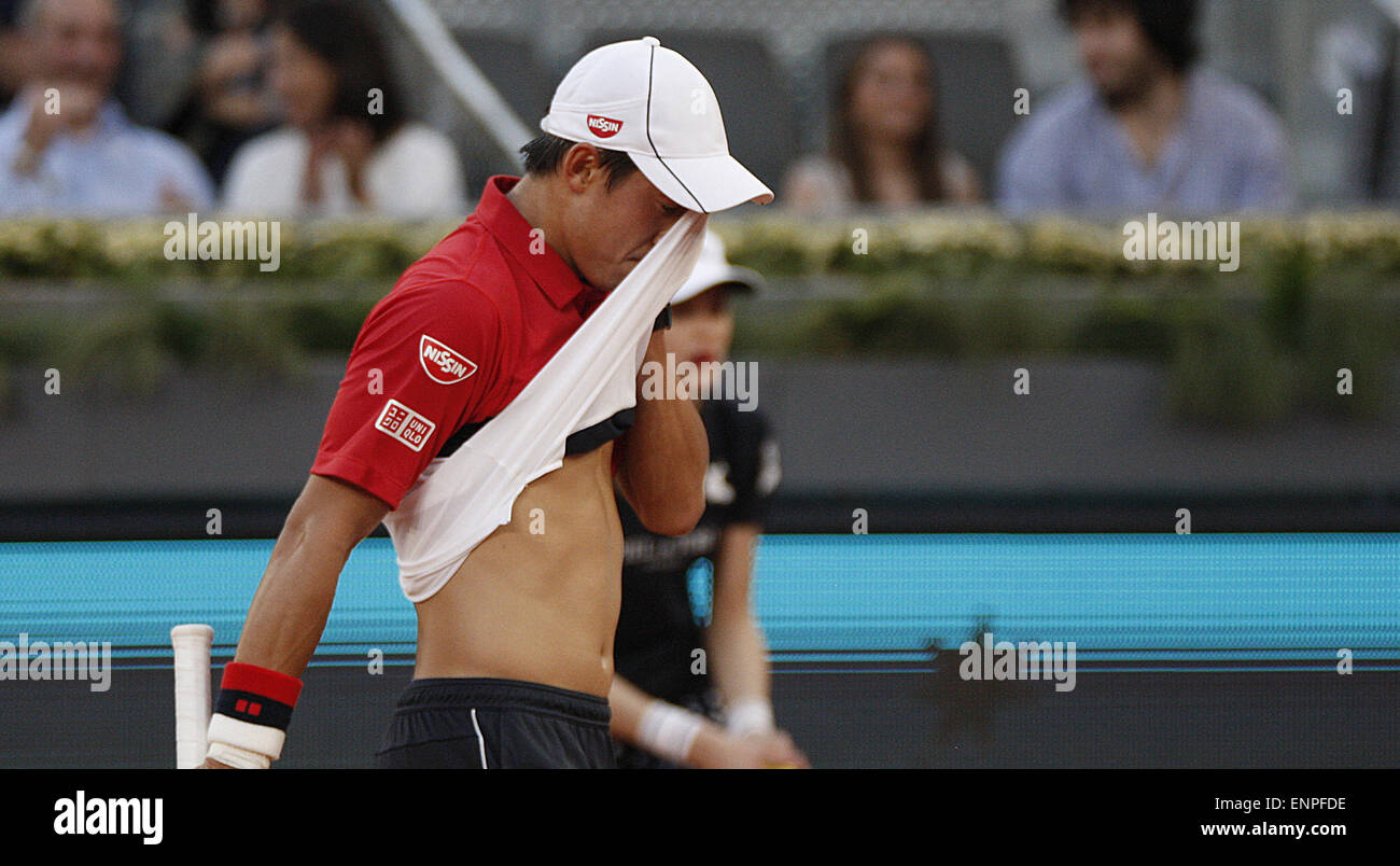Madrid, Spain. 9th May, 2015. 09.05.2015 Madrid, Spain. Kei Nishikori in action against Andy Murray in the S Final of the Madrid Open tennis. Credit:  Michael Cullen/ZUMA Wire/Alamy Live News Stock Photo