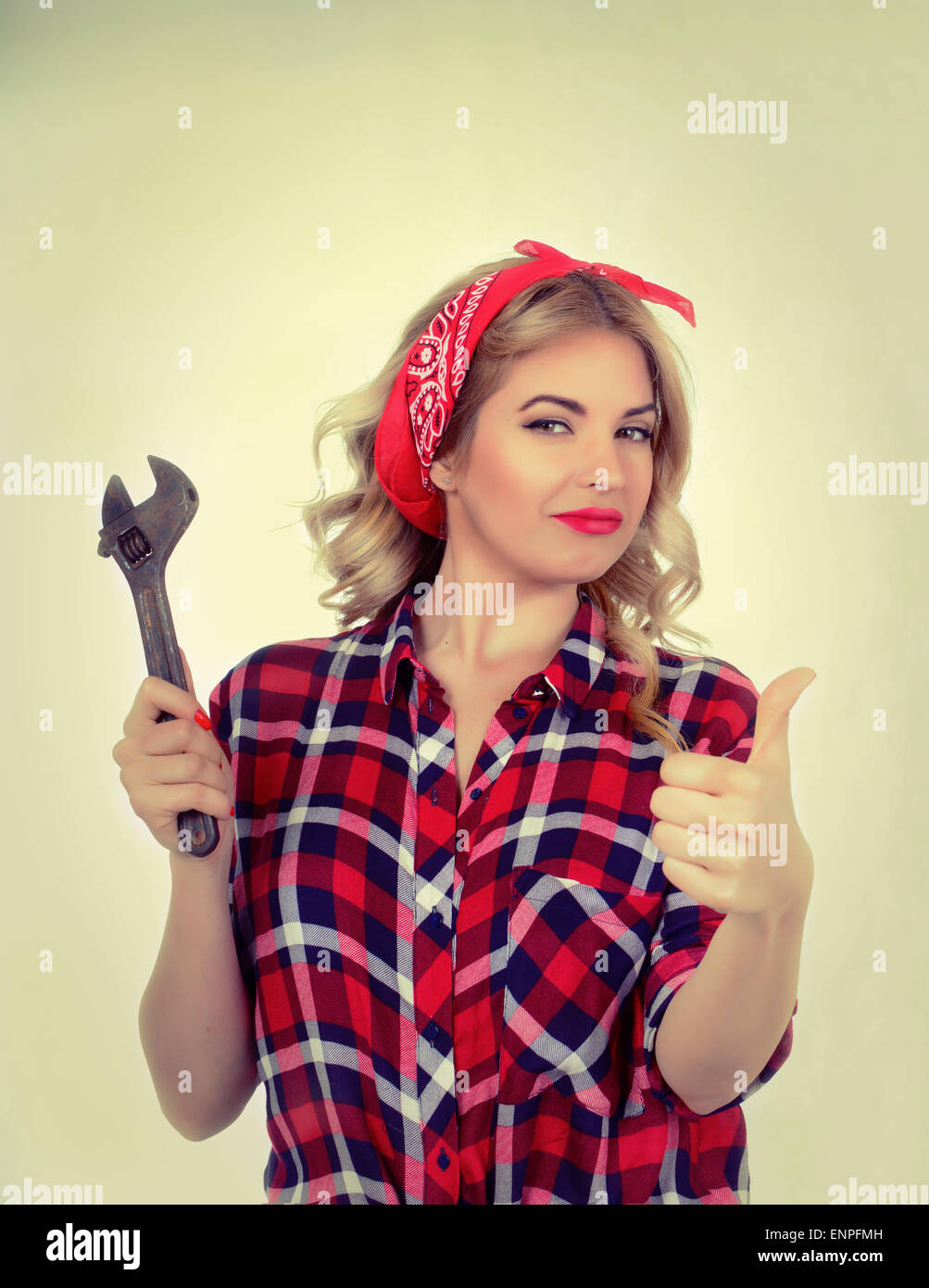 Tools Pin Up Pin up girl retro hi-res stock photography and images - Alamy