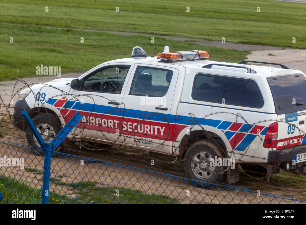 Vehicle Airport security car Prague Stock Photo Alamy