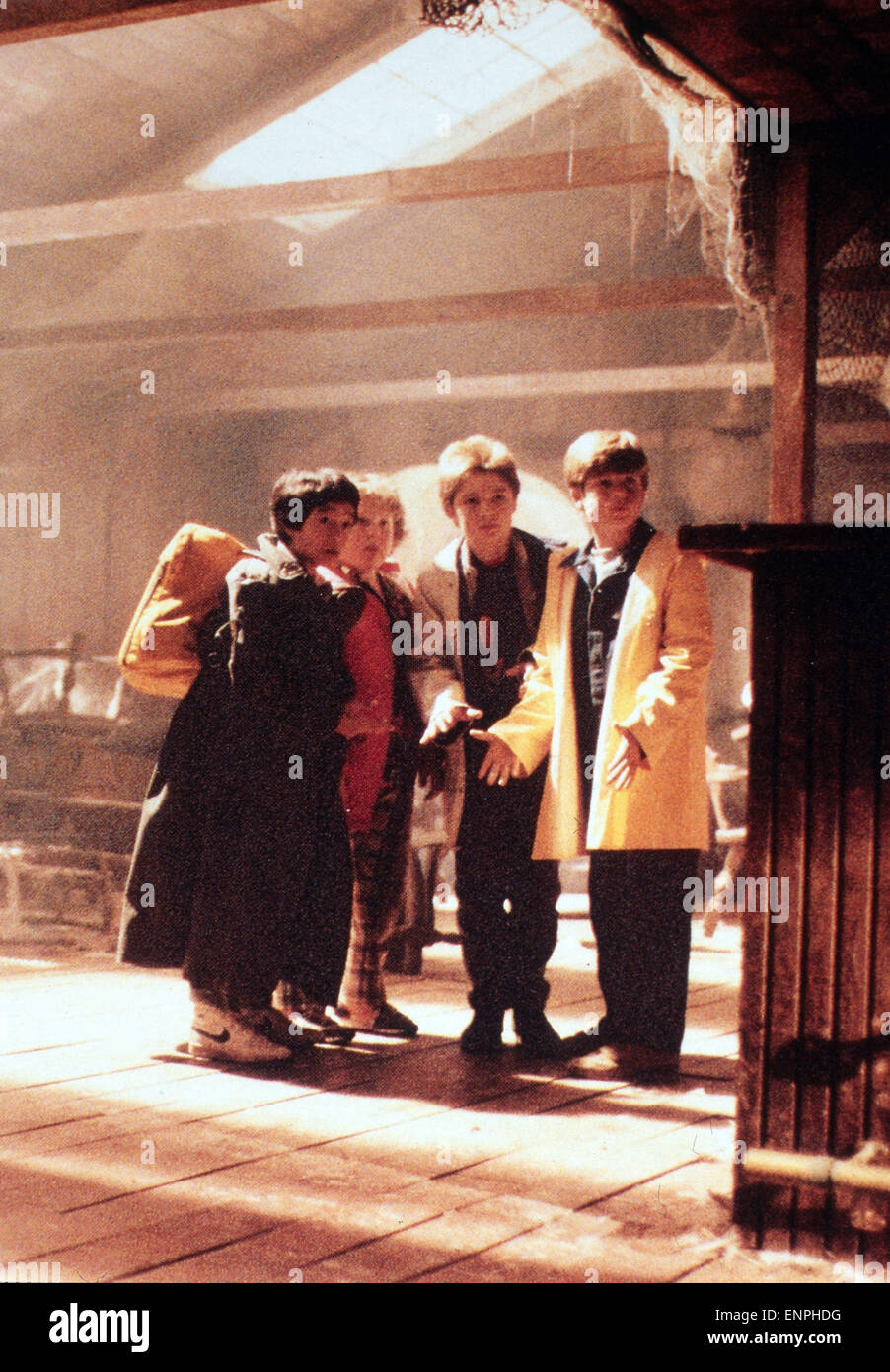 The Goonies, aka: Die Goonies, USA 1985, Regie: Richard Donner, Darsteller: Ke Huy Quan, Jeff Cohen, Corey Feldman, Sean Astin Stock Photo