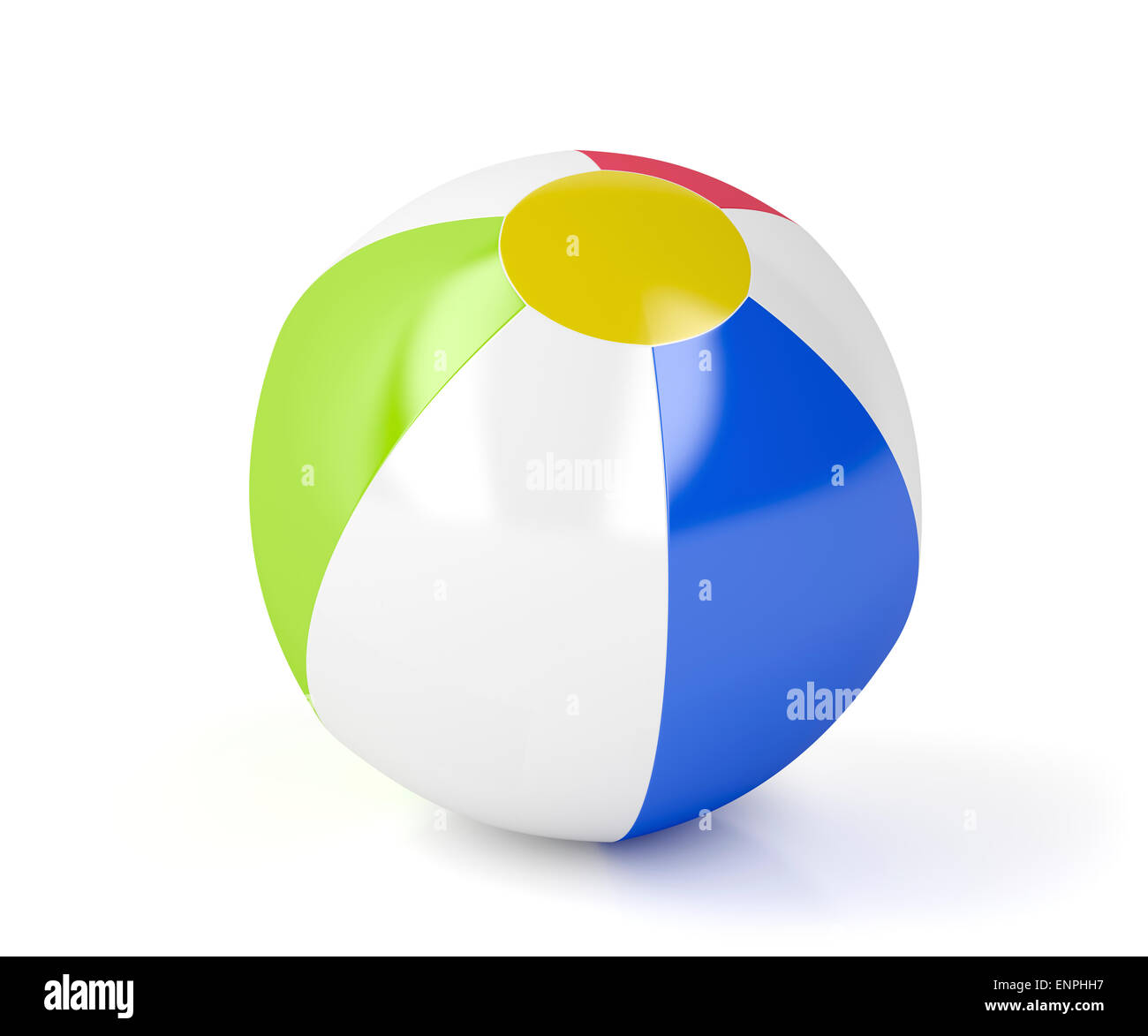 Beach ball on white background Stock Photo - Alamy