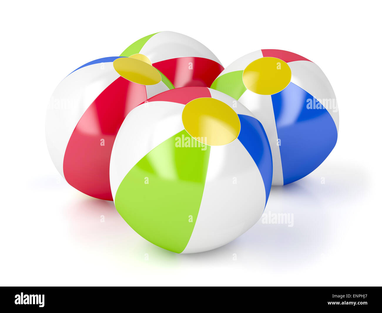 Beach balls on white background Stock Photo - Alamy