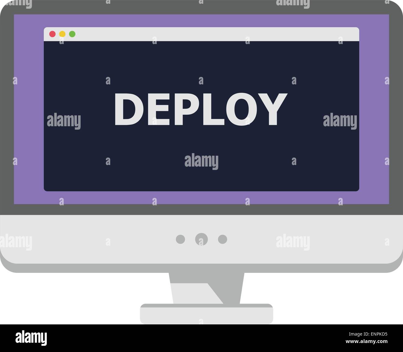 vector illustration of personal computer display showing window with ...