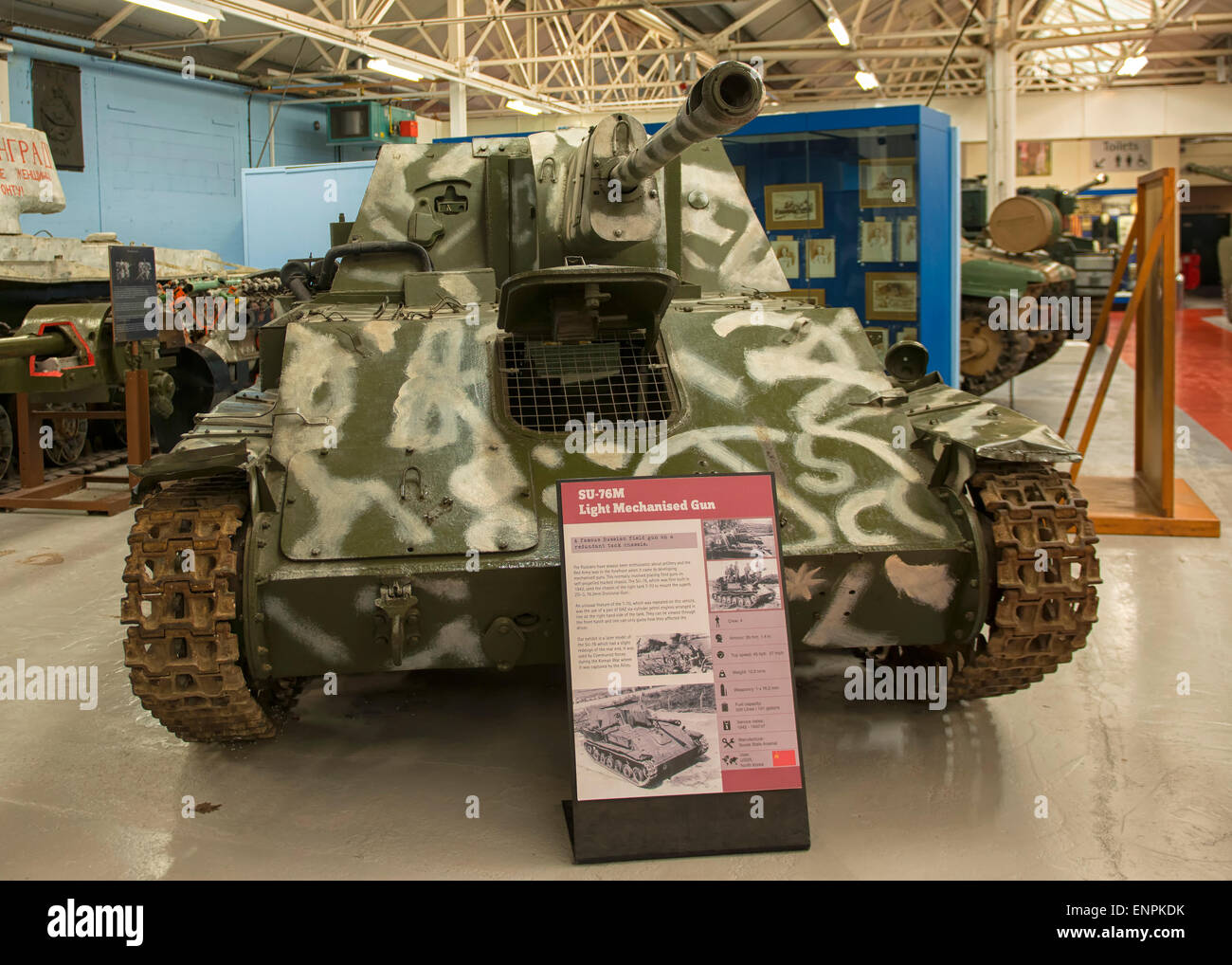SU-76M Light Mechanized Gun at Tank Museum in Bovington, UK Stock Photo ...