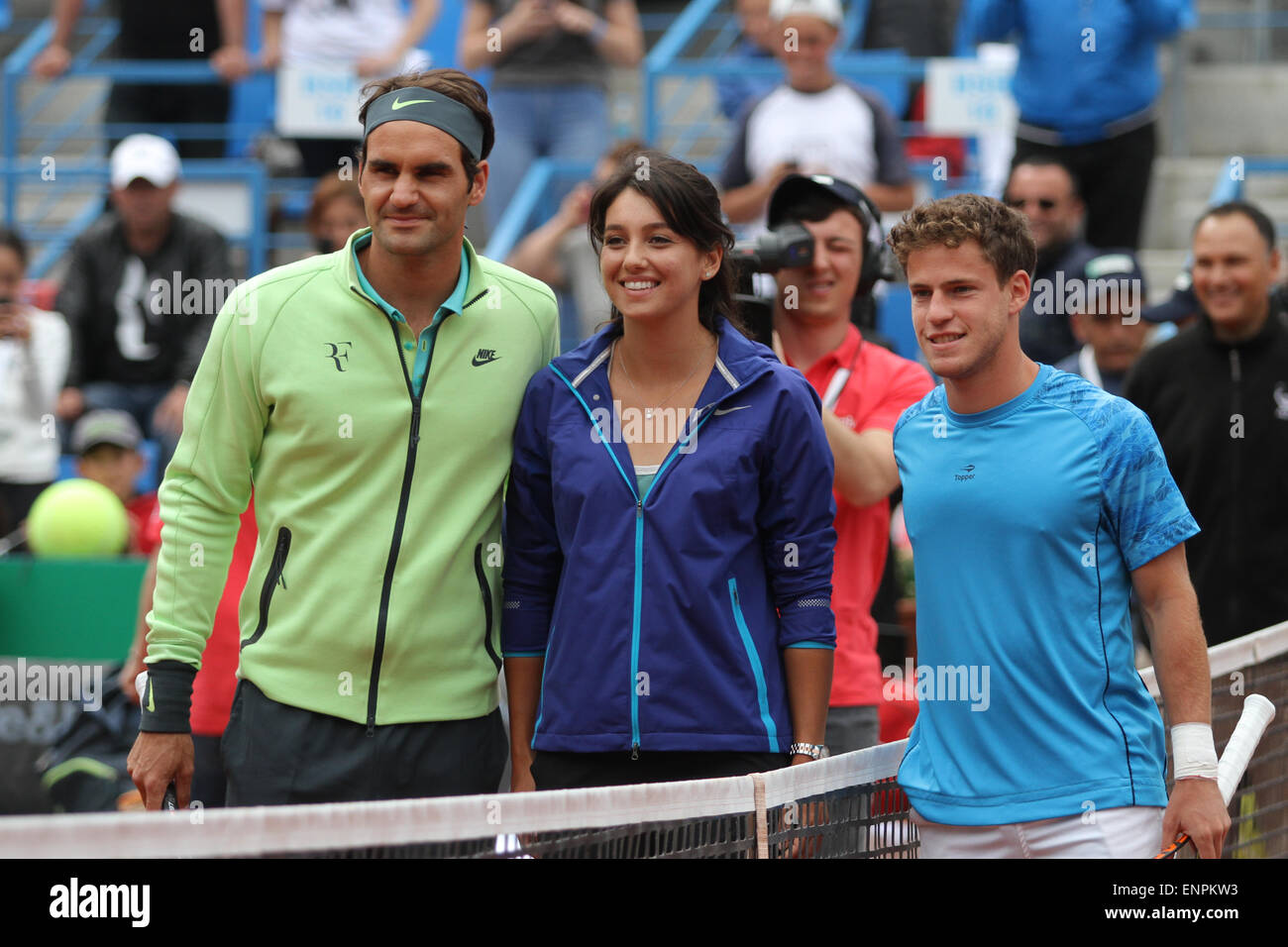 ISTANBUL, TURKEY - MAY 02, 2015: Roger Federer and Diego Schwartzman before  semi-final match of TEB BNP Paribas Istanbul Open 20 Stock Photo - Alamy