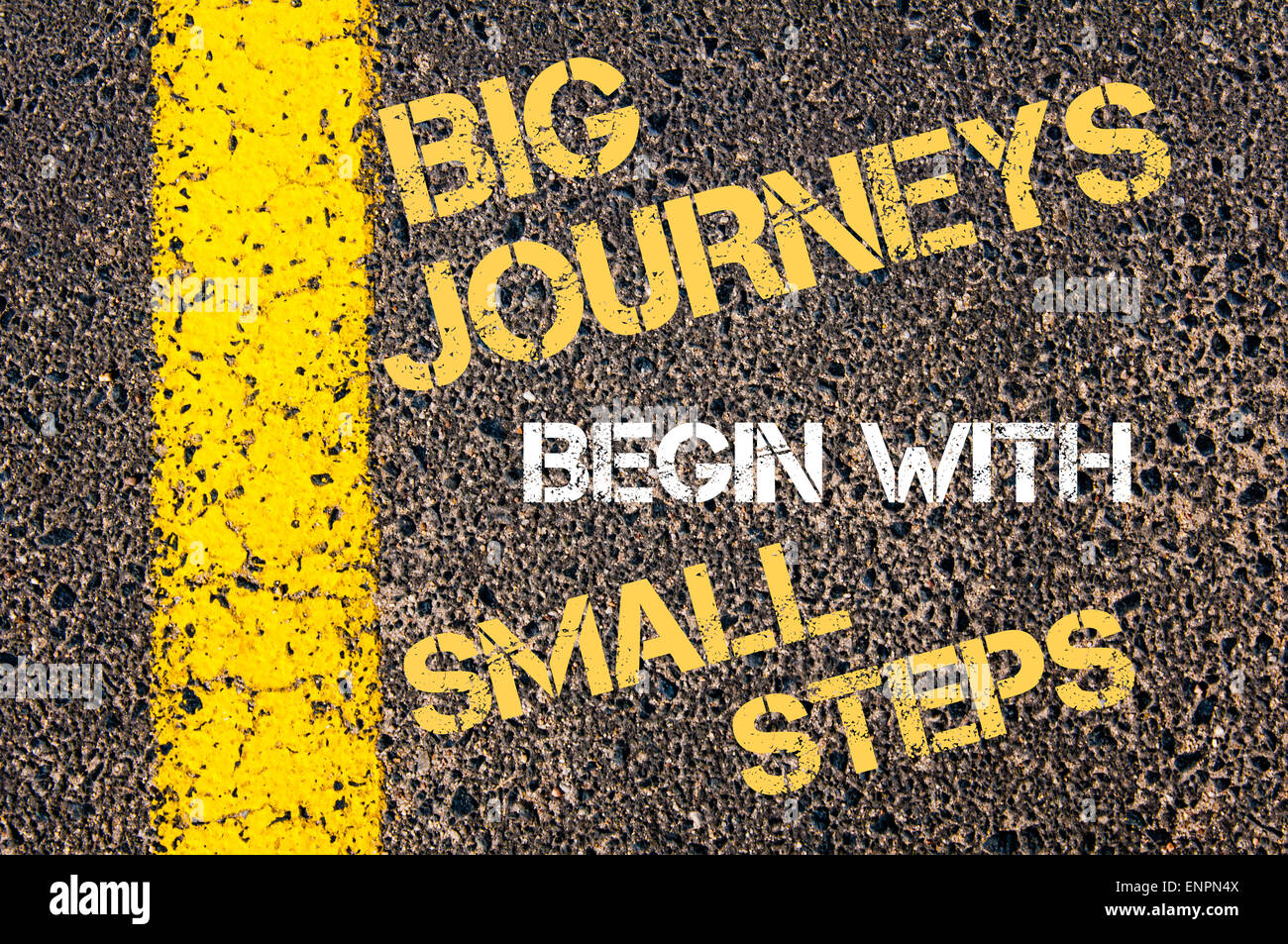 LIFE IS A JOURNEY ENJOY THE RIDE motivational quote. Yellow paint line on  the road against asphalt background. Concept image Stock Photo - Alamy