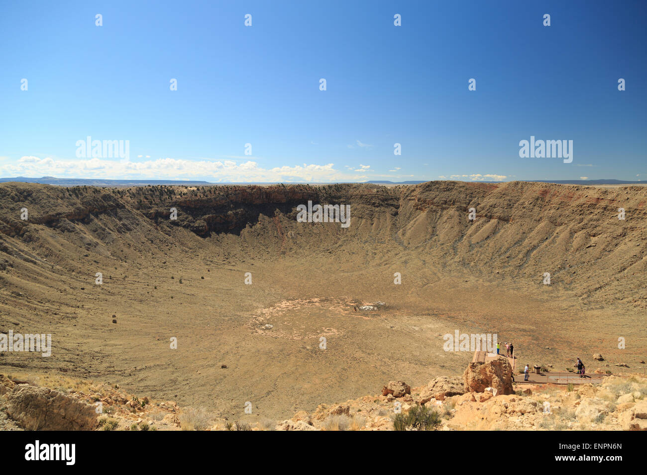 A photograph of the Meteor Crater near Flagstaff in Arizona. It is proclaimed to be 'best preserved meteorite crater on Earth''. Stock Photo