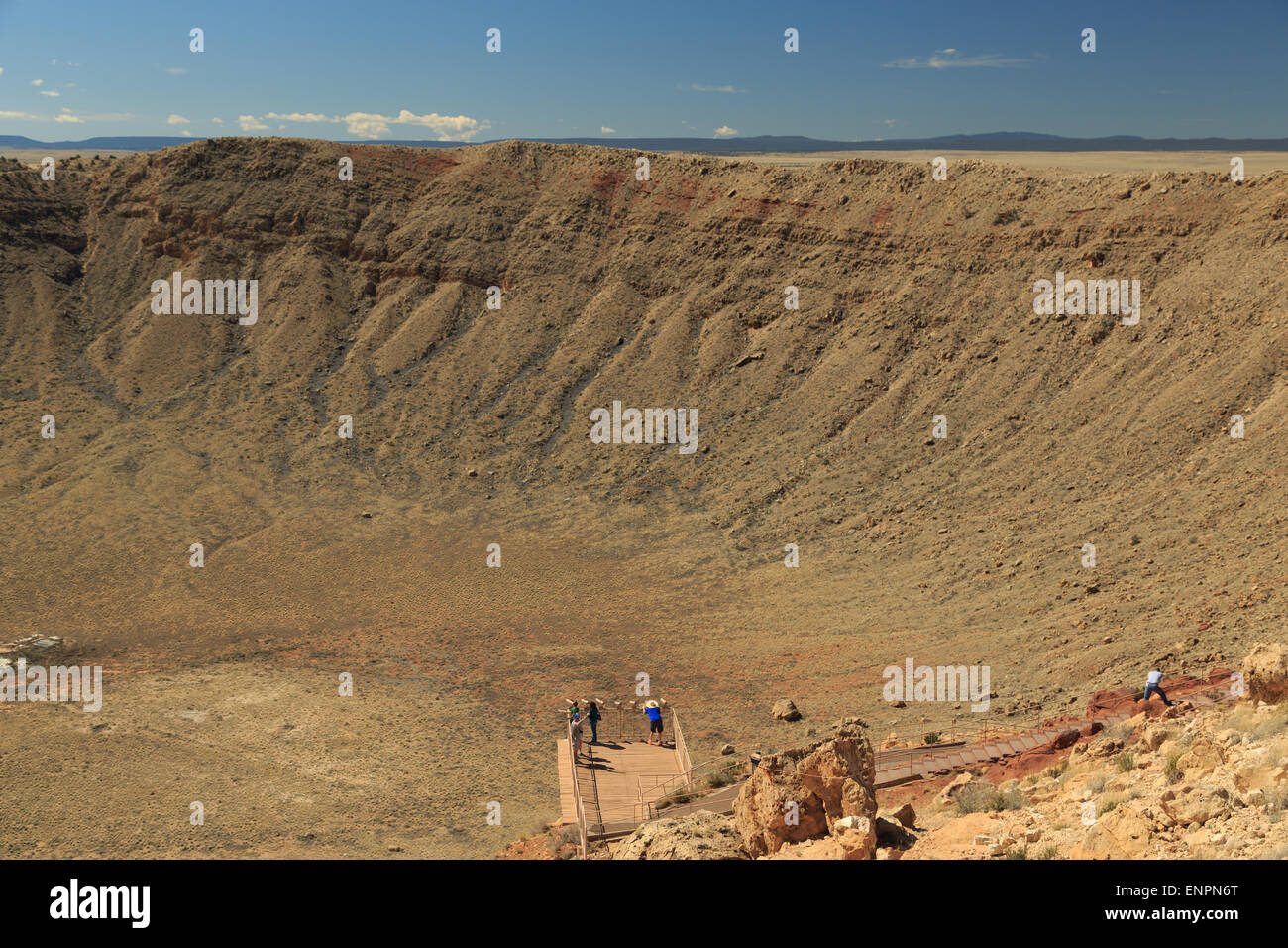 A photograph of the Meteor Crater near Flagstaff in Arizona. It is