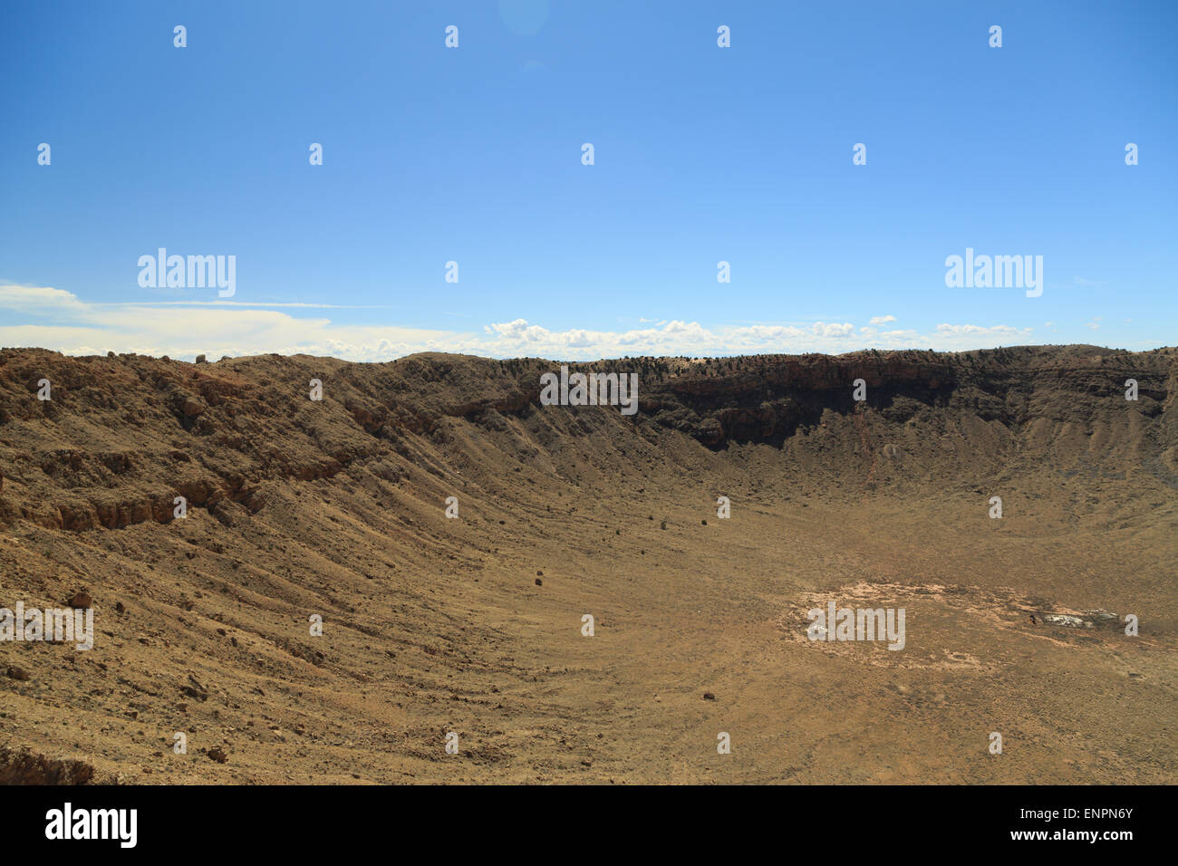 A photograph of the Meteor Crater near Flagstaff in Arizona. It is