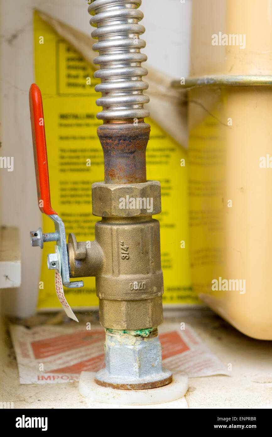 Mains gas valve closeup Stock Photo Alamy