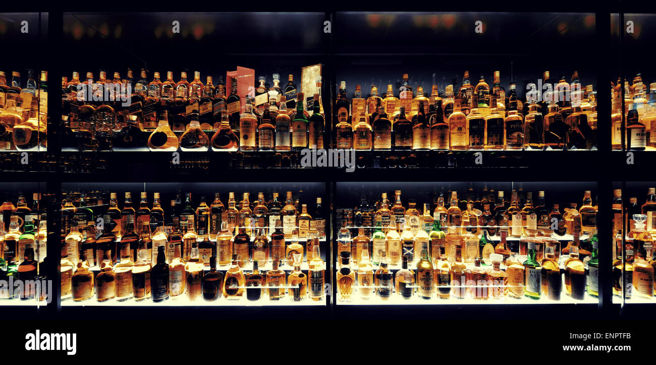 Scottish Whisky collection in Edinburgh Stock Photo Alamy