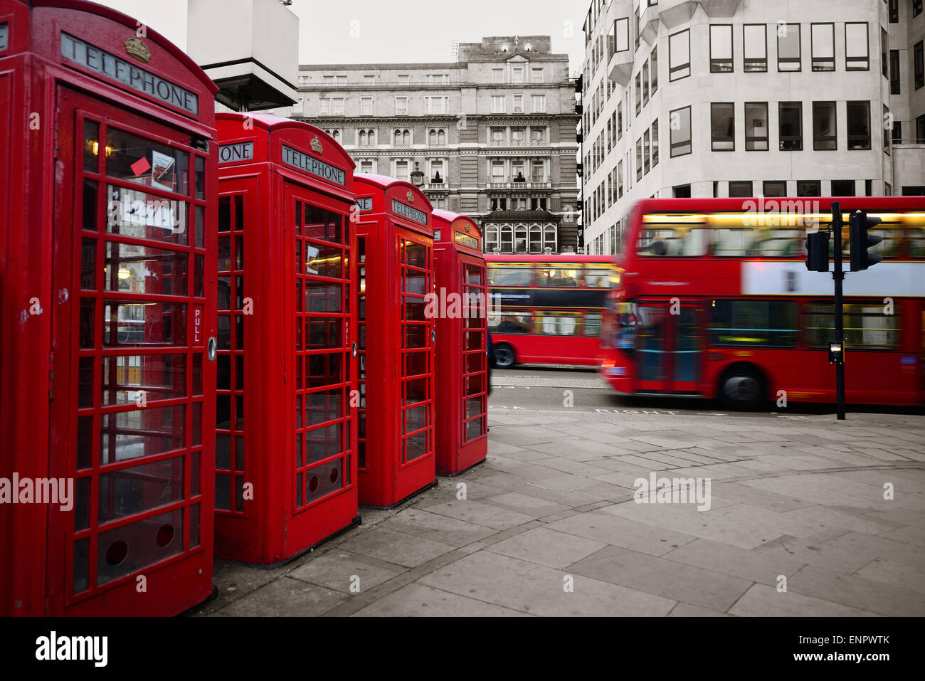 Telephone box london bus hi-res stock photography and images - Alamy