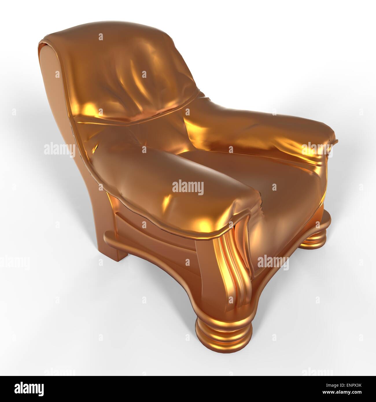 Chair gold metallic colors Isolated on white background Stock Photo - Alamy