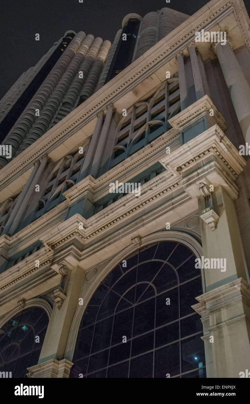 Another view of Lebua State tower. It looks less welcoming from below. Stock Photo