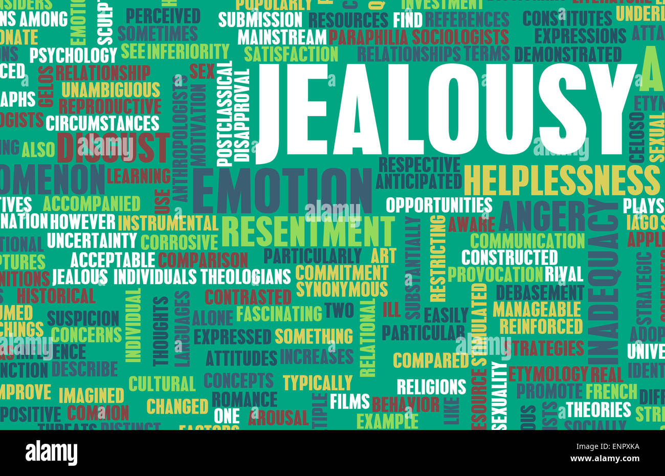 Jealousy as a Negative Emotion Concept Art Stock Photo