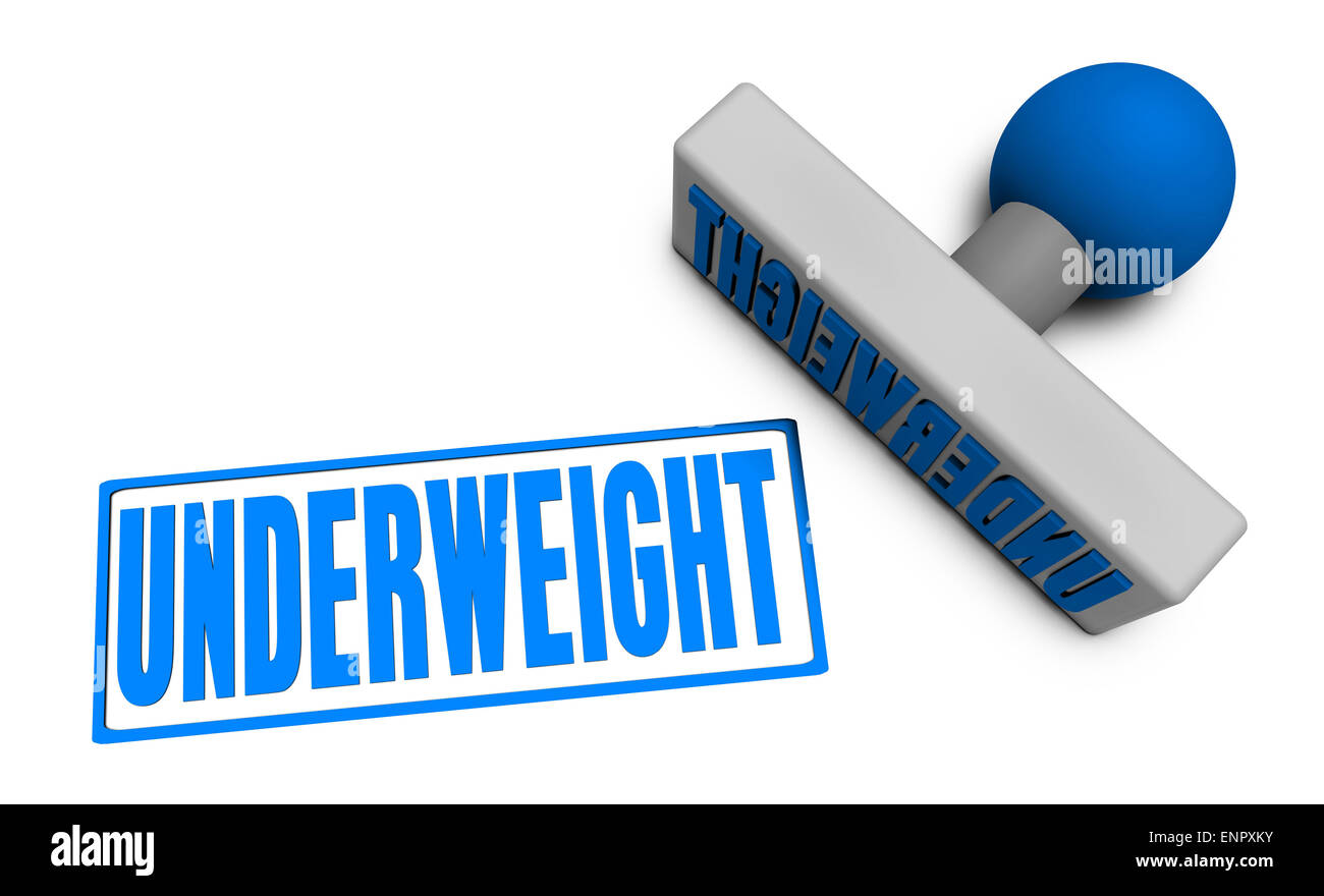 Underweight Stamp or Chop on Paper Concept in 3d Stock Photo