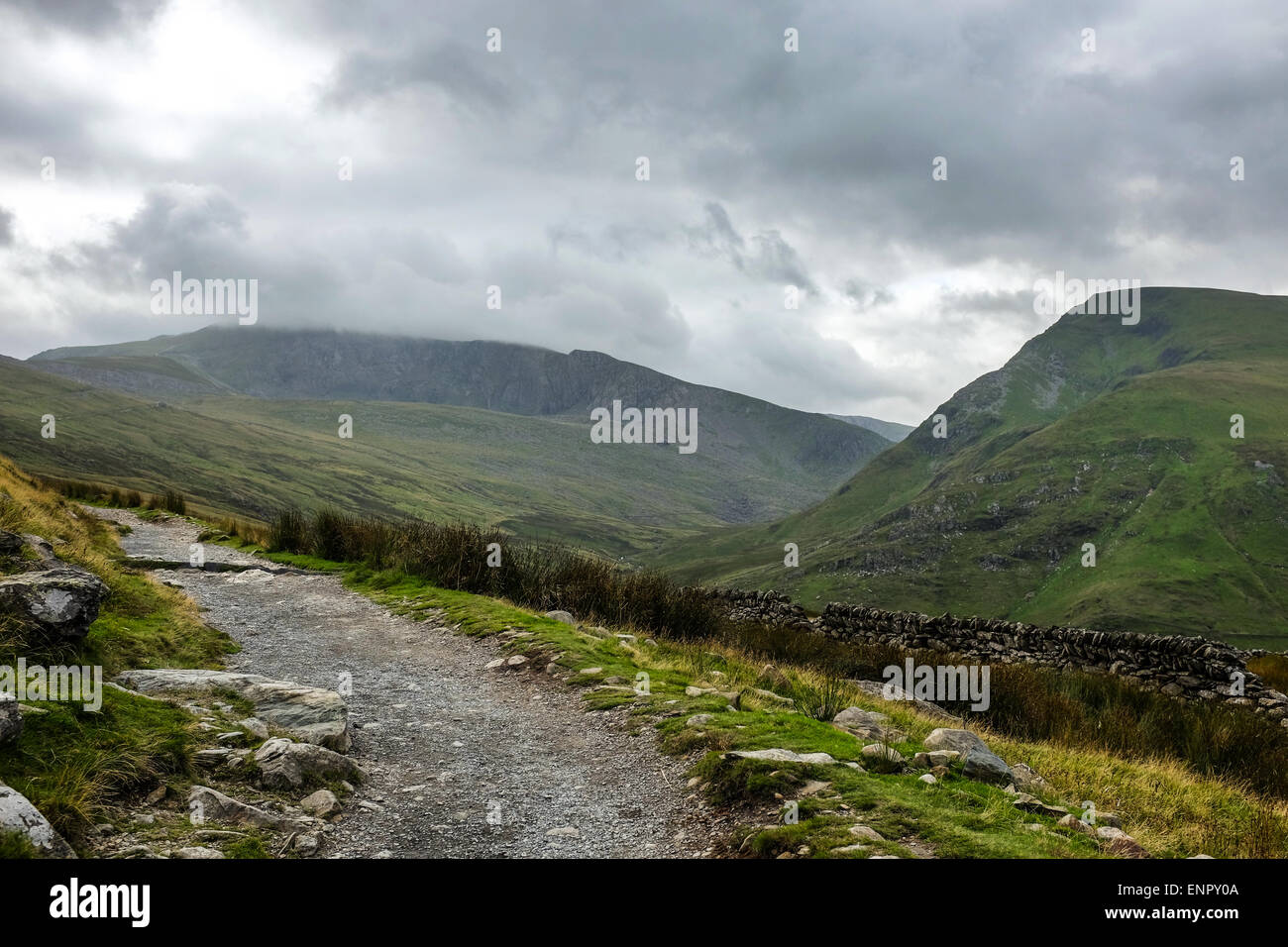 Llanberis Path route up Mount Snowdon Stock Photo