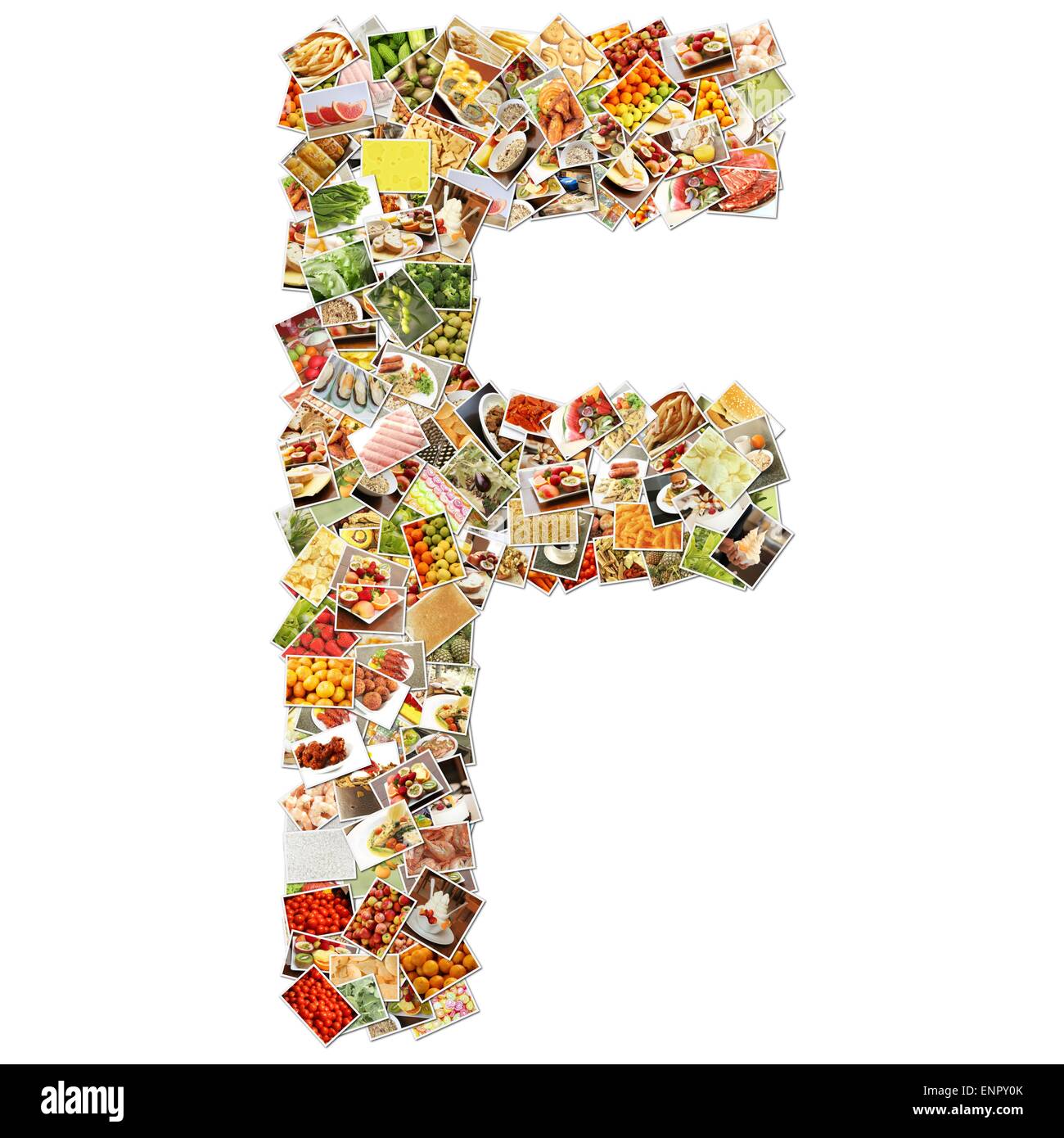 Letter F Uppercase Font Shape Alphabet Collage Stock Photo