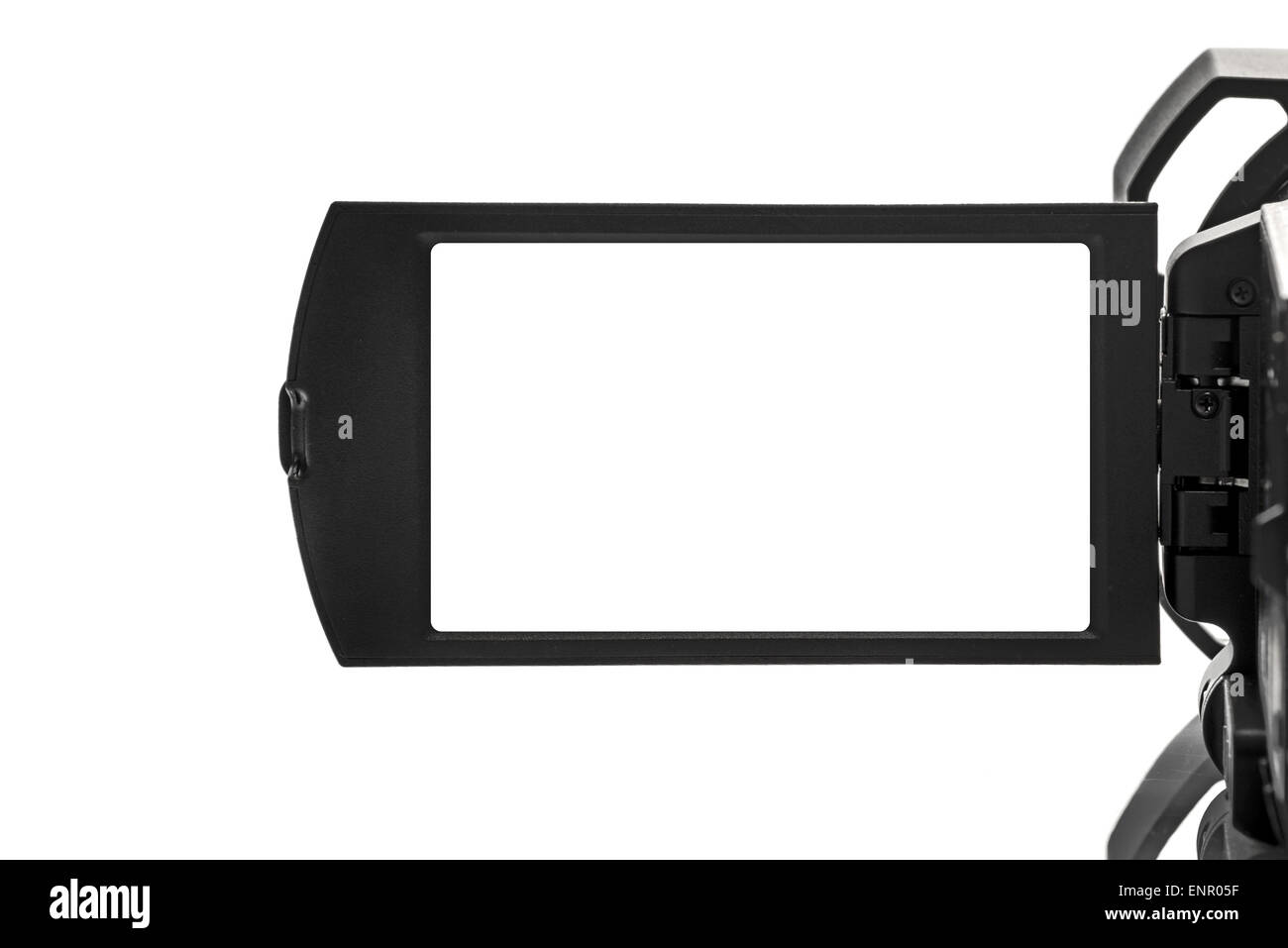 Digital Handycam Video Camcorder Display as White Blank Copy Space Stock Photo