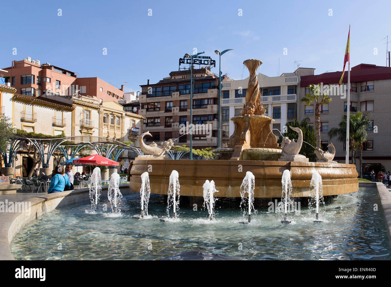 Fountain At Plaza De Colon In Lorca Province Murcia Spain Stock Photo Alamy