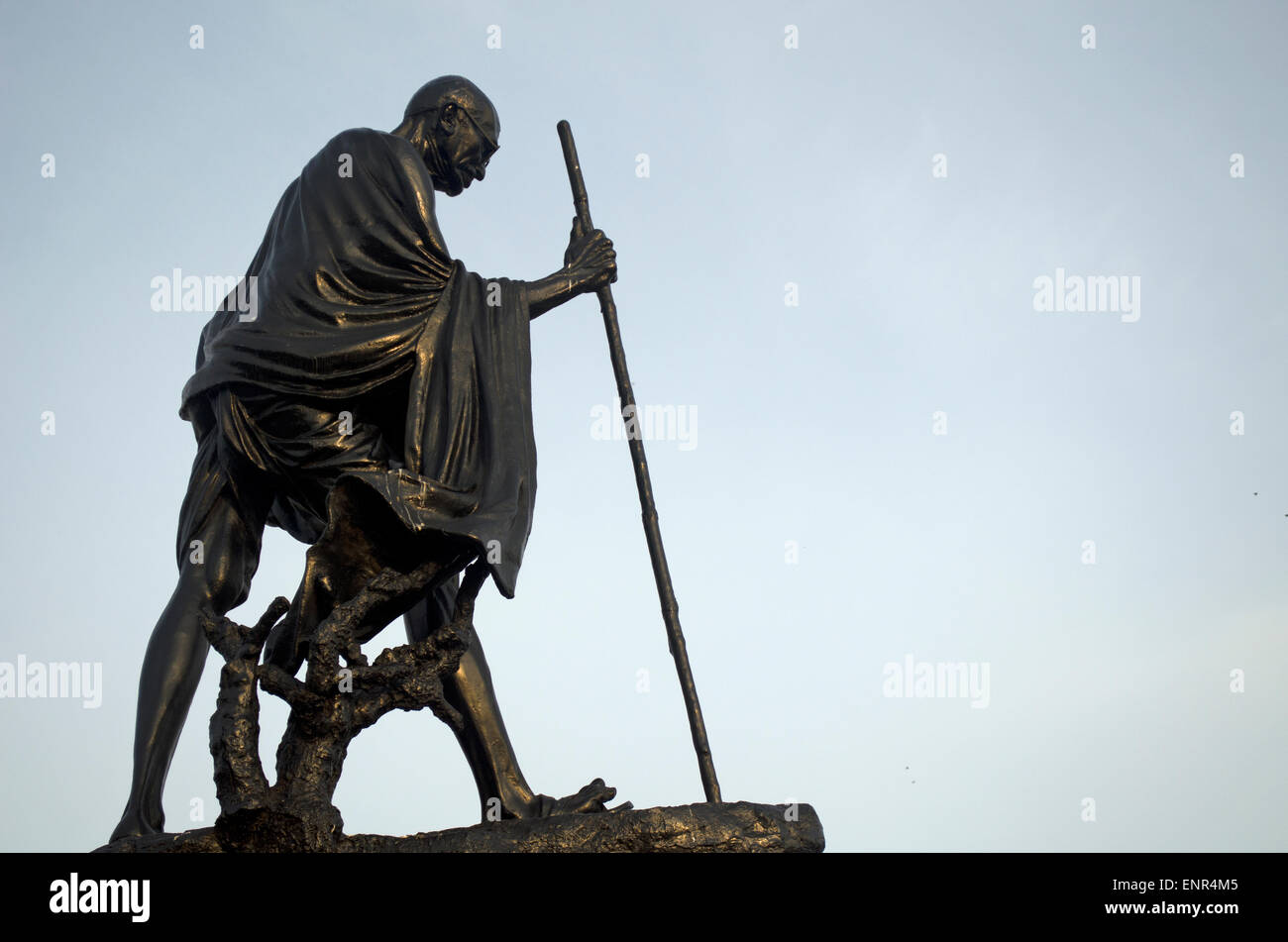 Statue of Mahatma Gandhi at Marina Beach, Chennai (Madras), Tamil Nadu, India, Asia Stock Photo