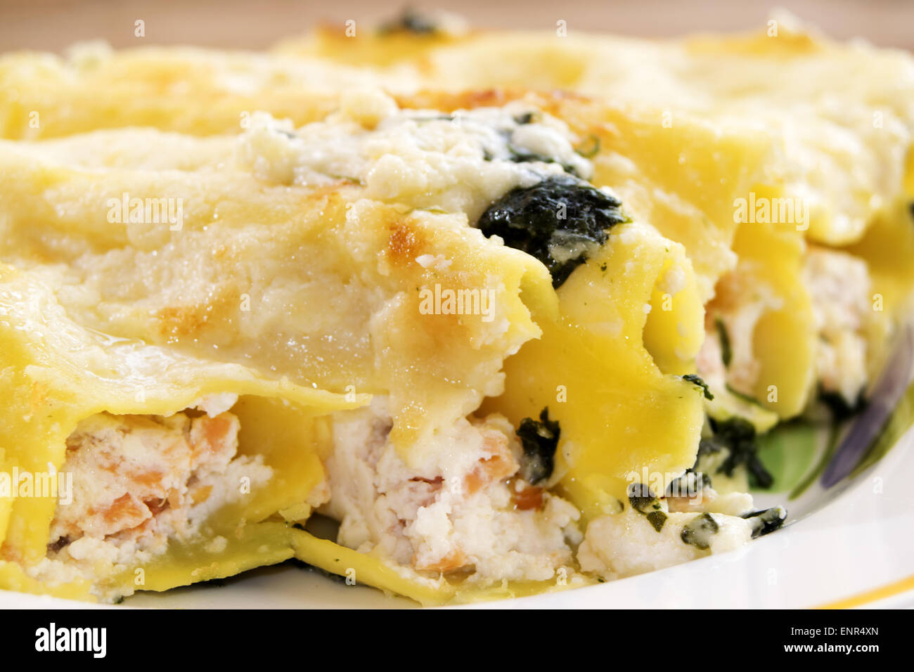 stuffed cannelloni with smoked salmon and ricotta Stock Photo Alamy
