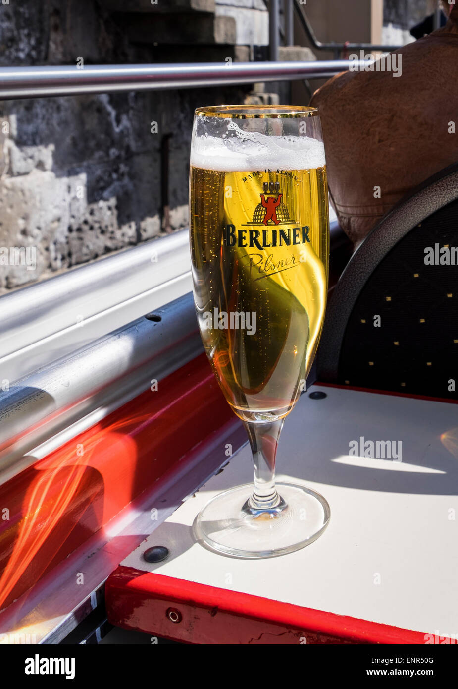 Full Glass of Berliner Pilsener beer with Berlin Bear Logo Stock Photo ...