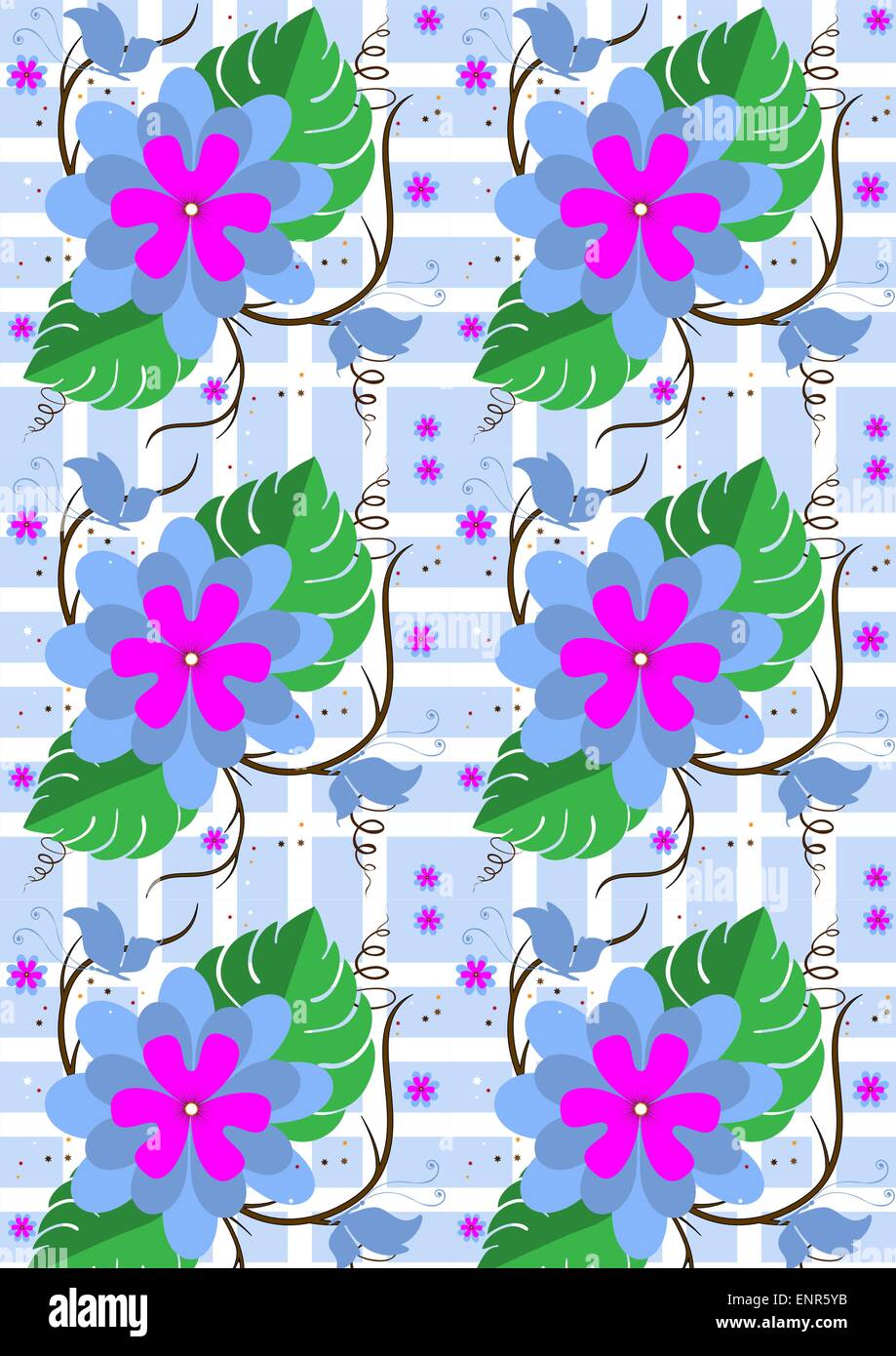 Background with purple flowers and butterflies Stock Vector Image & Art ...