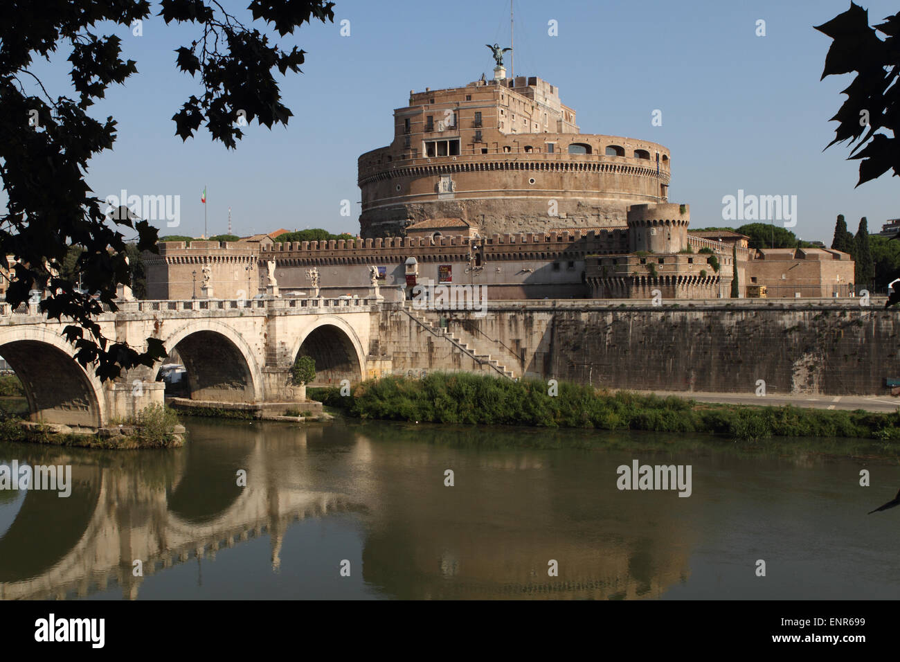 Castel Saint Angelo across the River Tiber in Rome, Italy Stock Photo