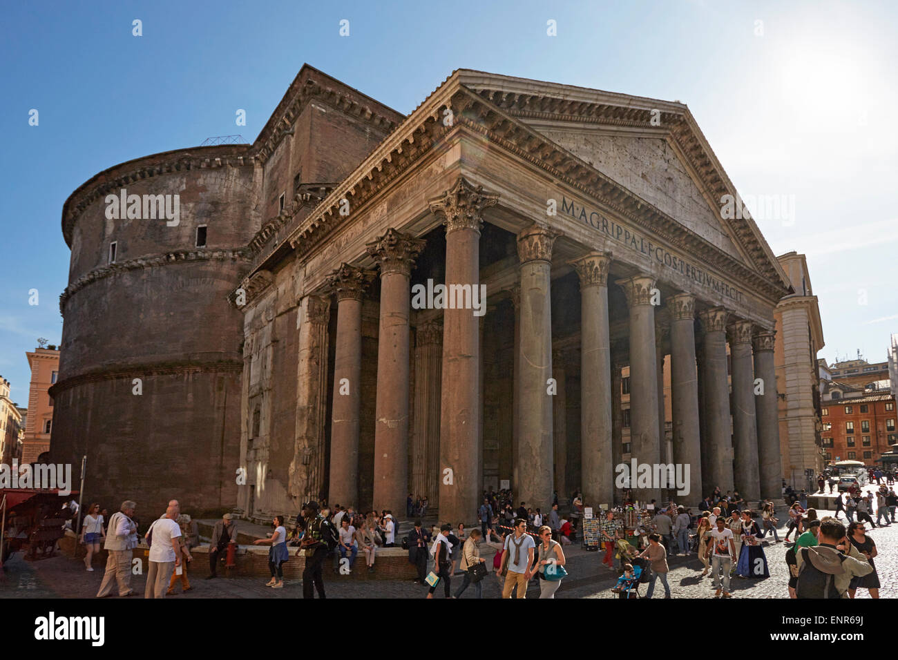 Rome The Pantheon originally a Roman temple built by Marcus Agrippa during the reign of Augustus rebuilt by the emperor Hadrian Stock Photo