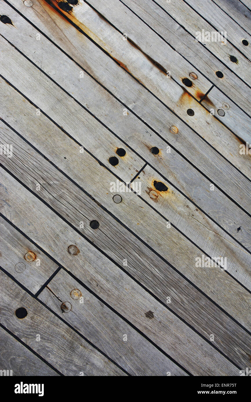 A Boat Deck S Old Grunge Weathered And Faded Wood Floor