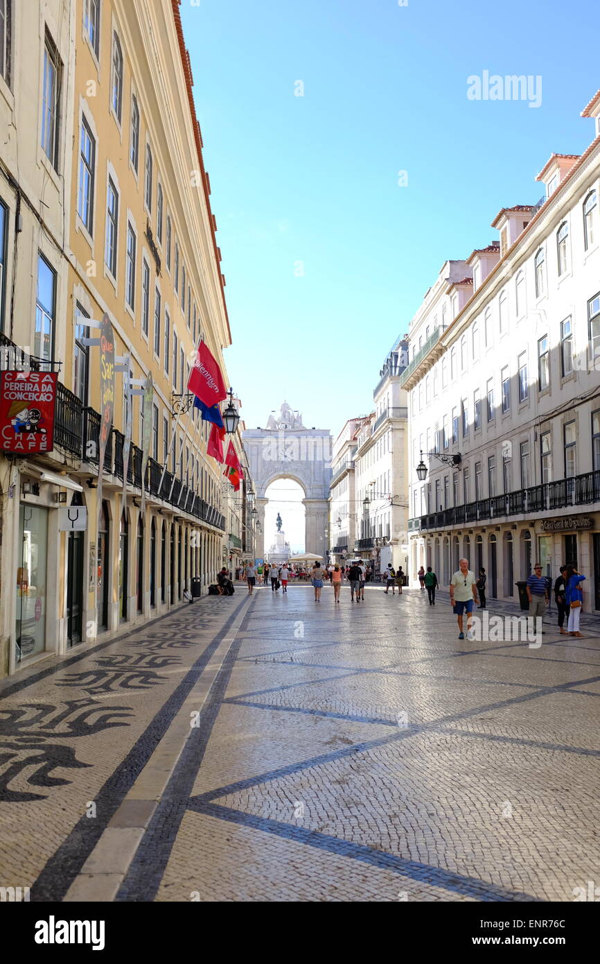 Rua Augusta, shopping street, Lisbon, Portugal Stock Photo - Alamy