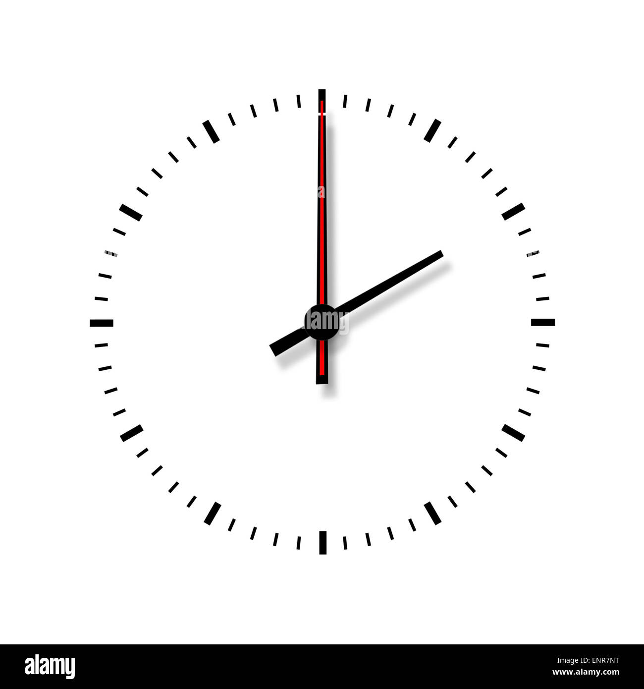 Clock without numbers isolated on white background. Closeup Stock Photo