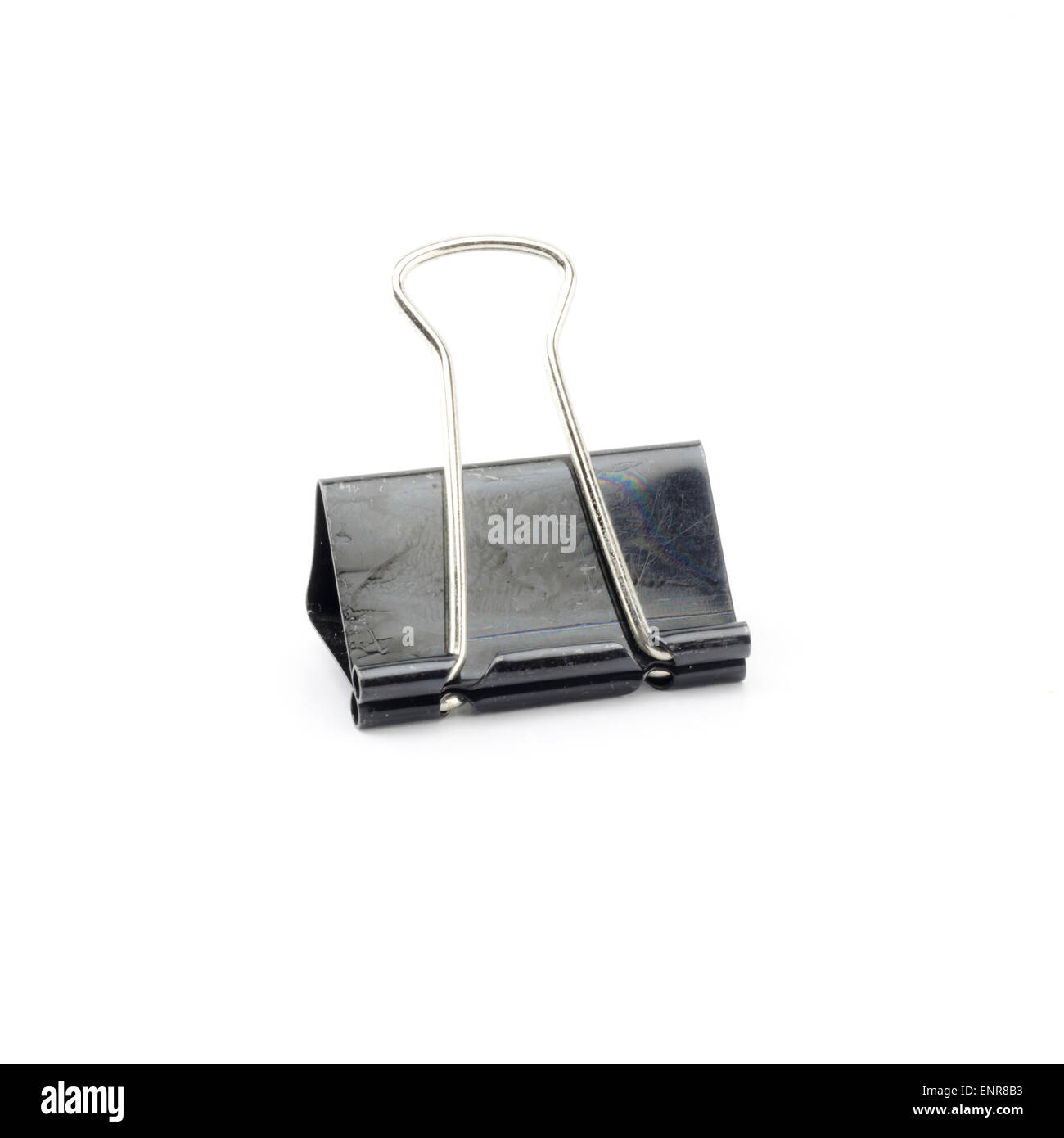 black paper clip isolated on white background Stock Photo Alamy
