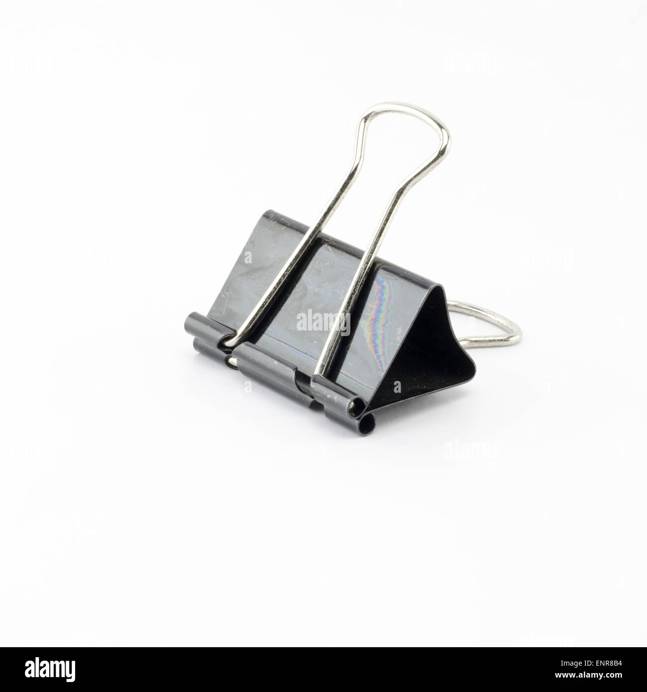 black paper clip isolated on white background Stock Photo Alamy