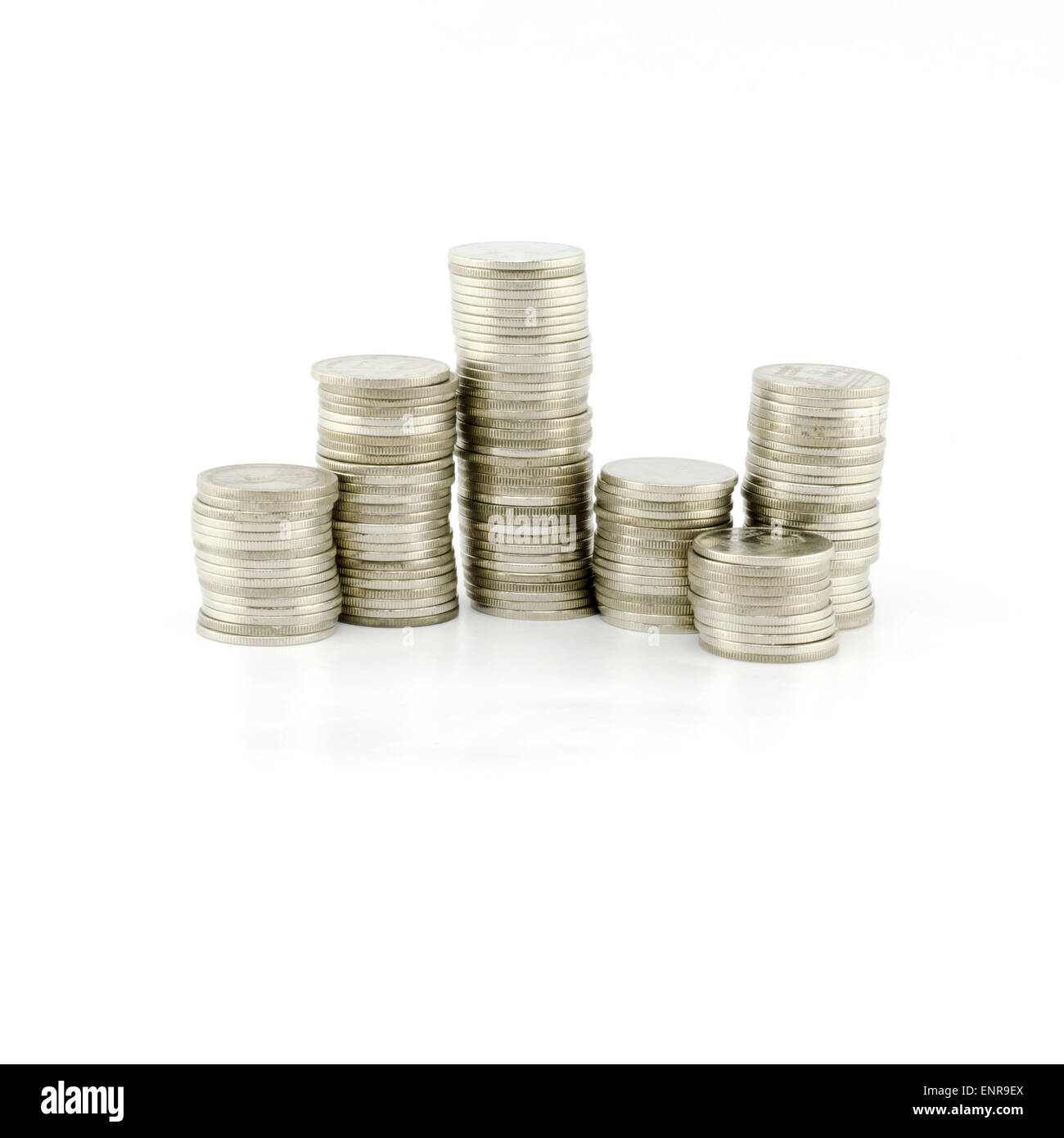 silver coin isolated on white background Stock Photo - Alamy