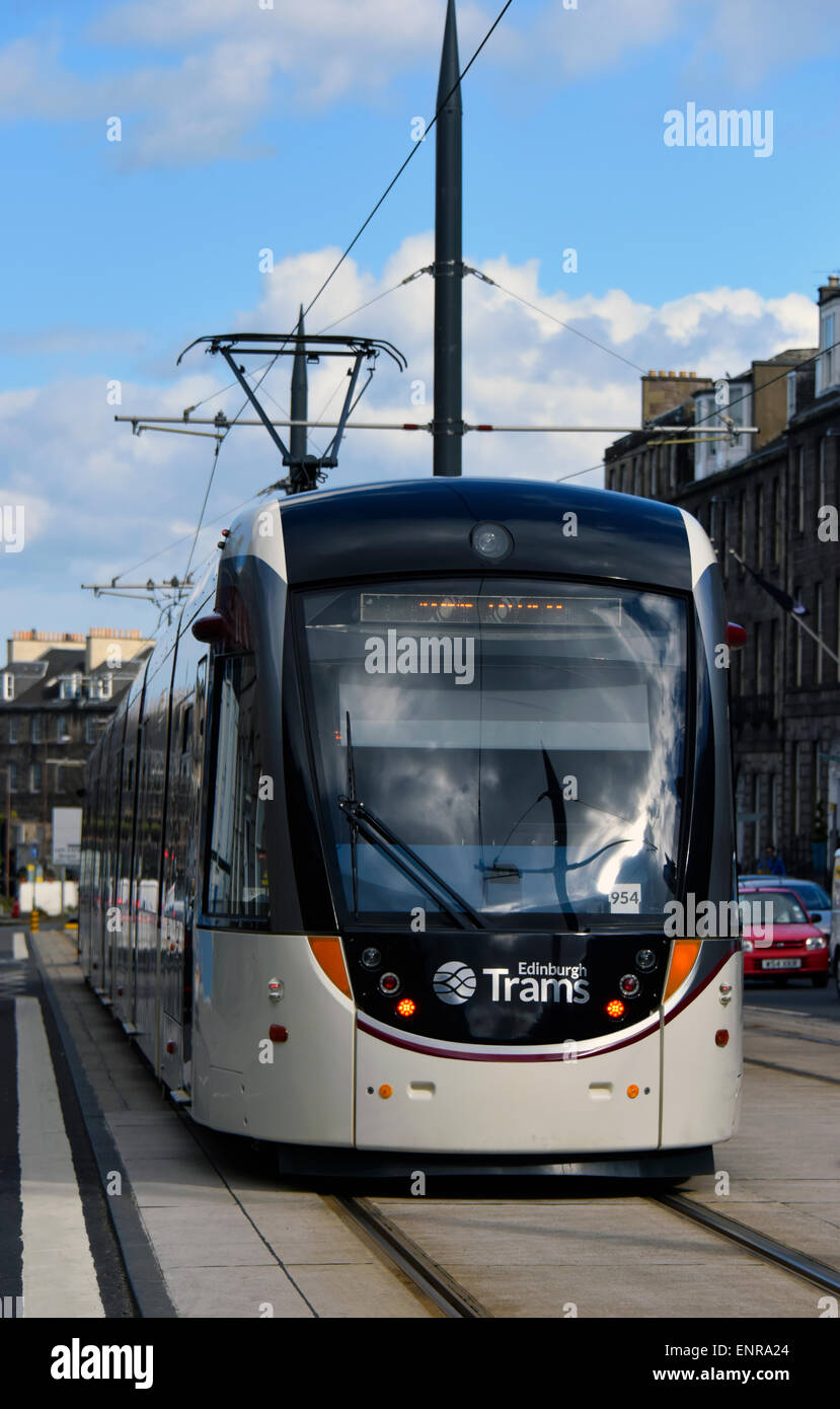 Edinburgh tram. York Place, Edinburgh, Scotland, United Kingdom, Europe. Stock Photo