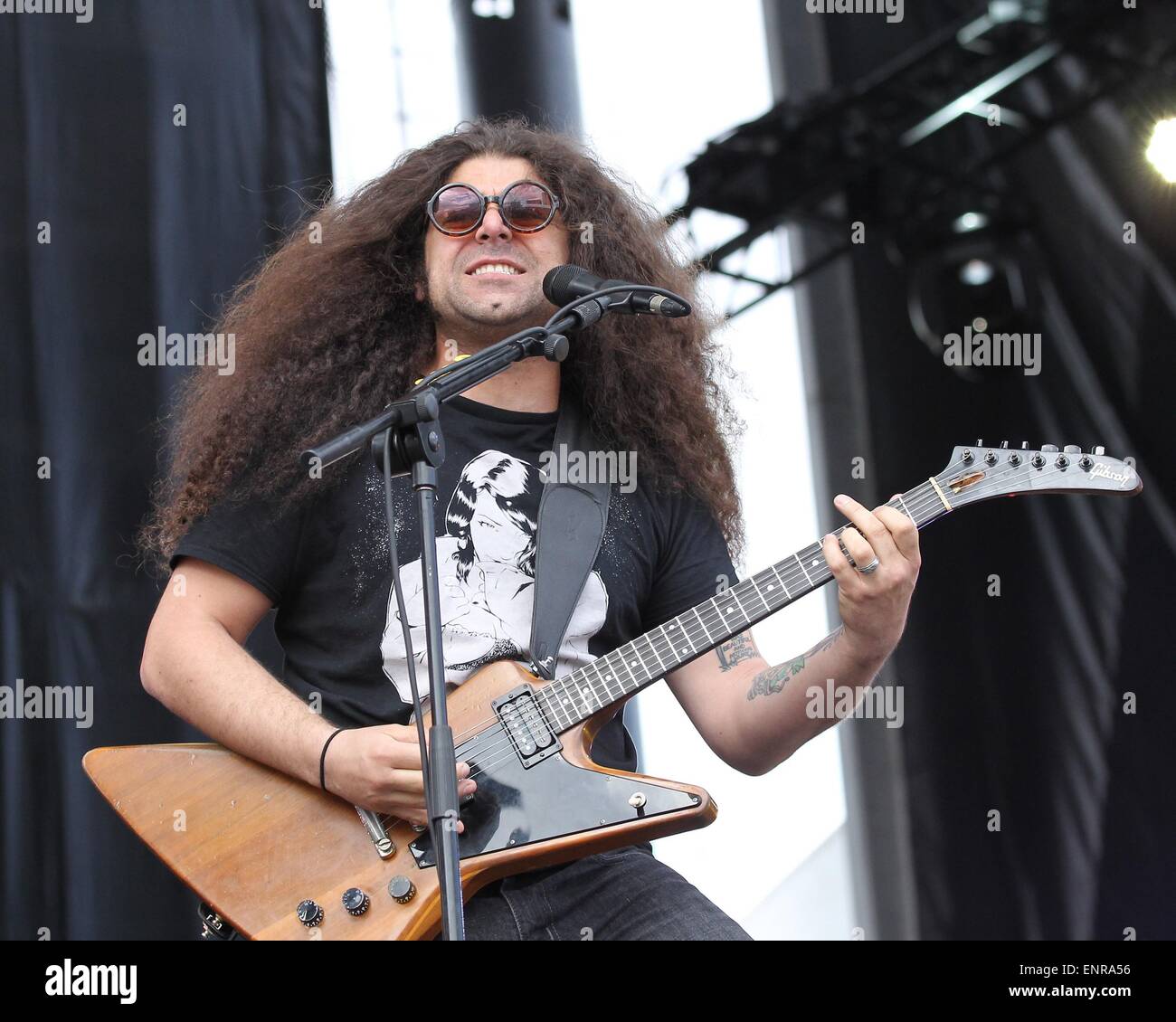 Las Vegas, NV, USA. 9th May, 2015. Claudio Sanchez of Coheed and Cambria on stage for Rock in Rio USA 2015 - SAT, City of Rock, Las Vegas, NV May 9, 2015. Credit:  James Atoa/Everett Collection/Alamy Live News Stock Photo