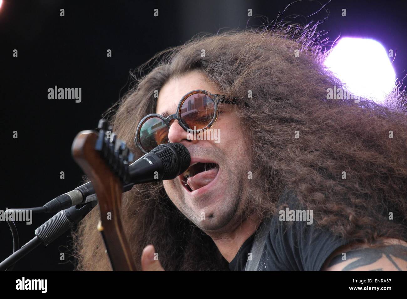 Las Vegas, NV, USA. 9th May, 2015. Claudio Sanchez of Coheed and Cambria on stage for Rock in Rio USA 2015 - SAT, City of Rock, Las Vegas, NV May 9, 2015. Credit:  James Atoa/Everett Collection/Alamy Live News Stock Photo