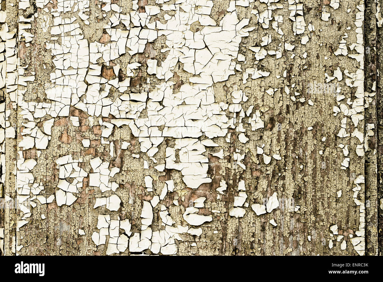 Wooden old wall with white paint is severely weathered Stock Photo - Alamy