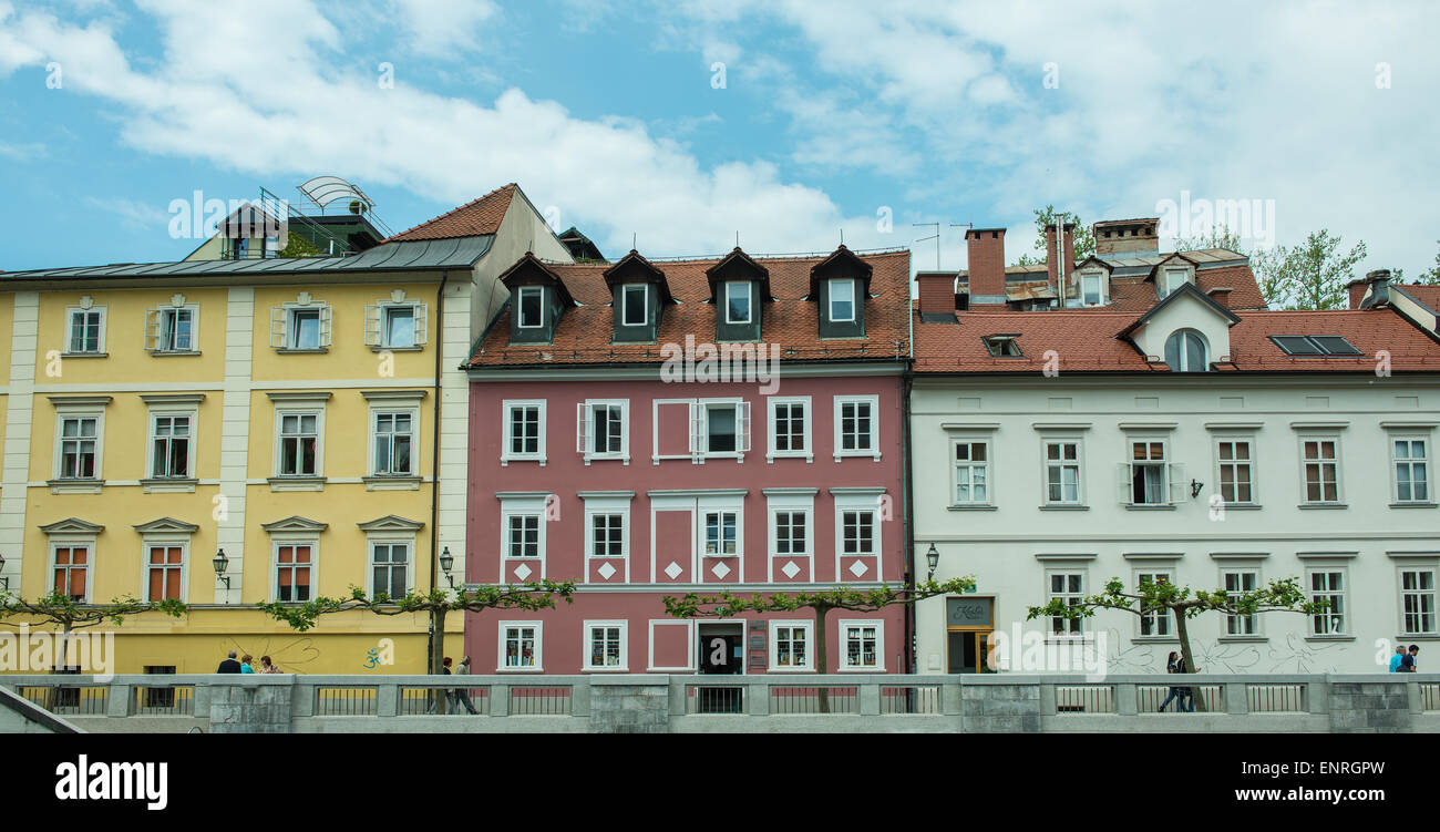 a view of Ljubljana houses Stock Photo - Alamy