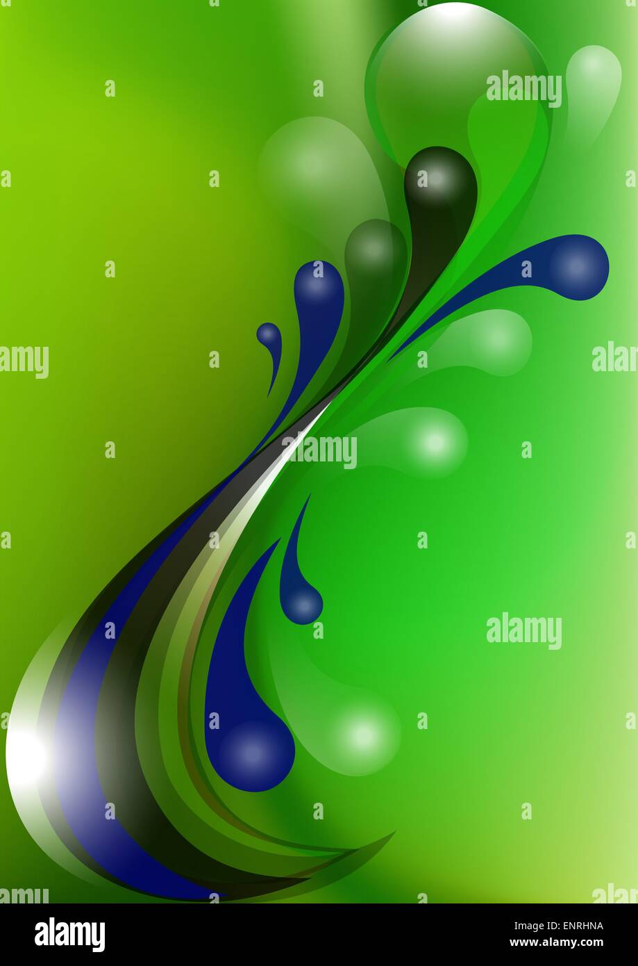 Blue And Black From The Falling Drops On Green Mesh Gradient Stock