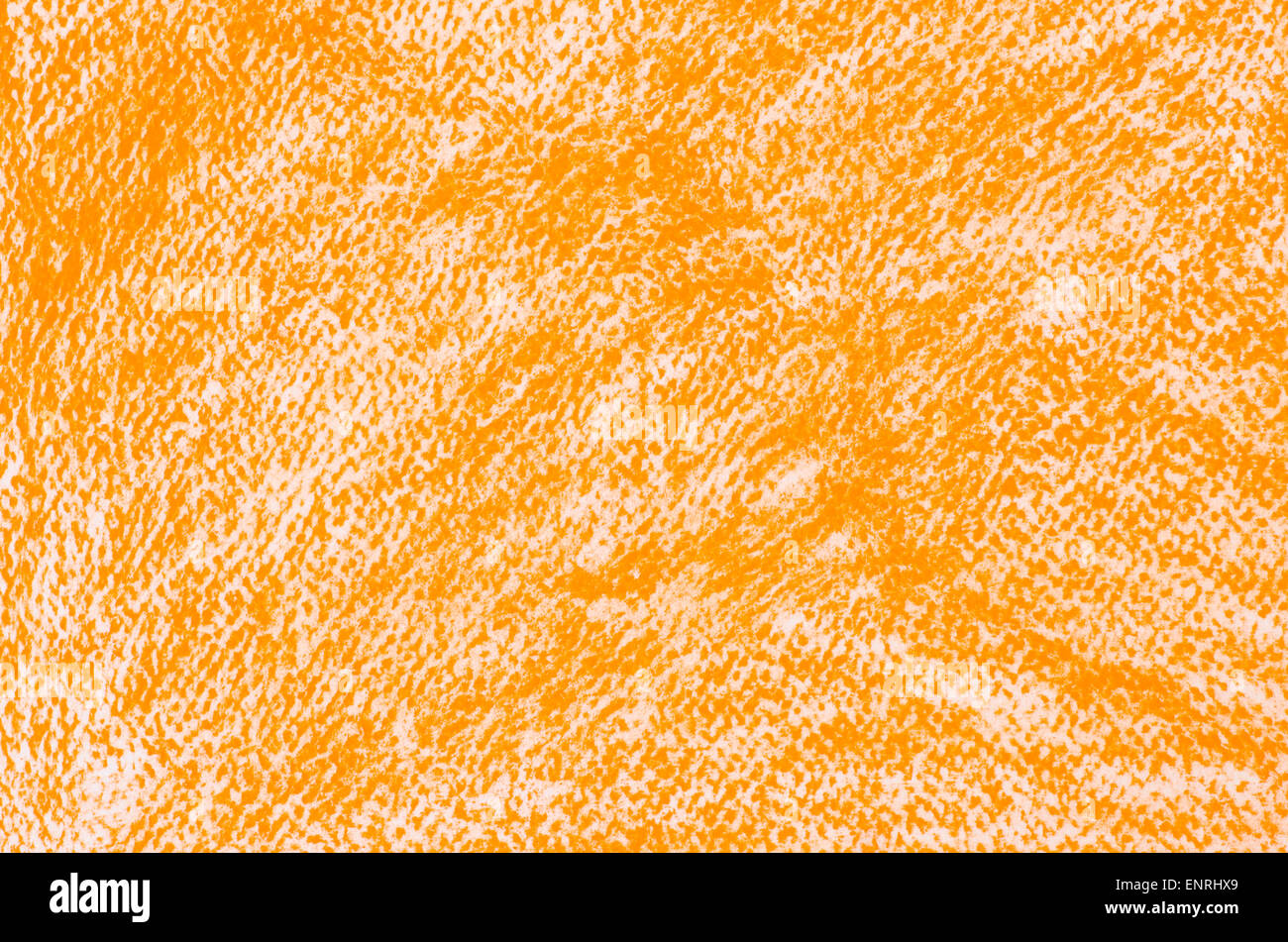 orange crayon drawings on white paper background texture Stock Photo