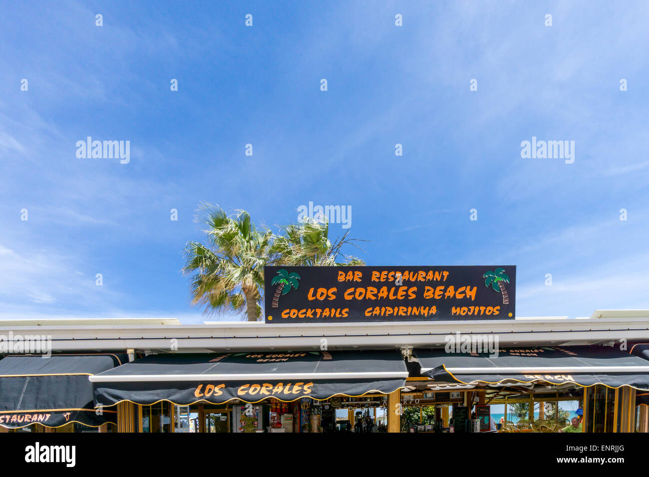 The Los Corrales beach bar, Torremolinos Andalucia, Spain Stock Photo