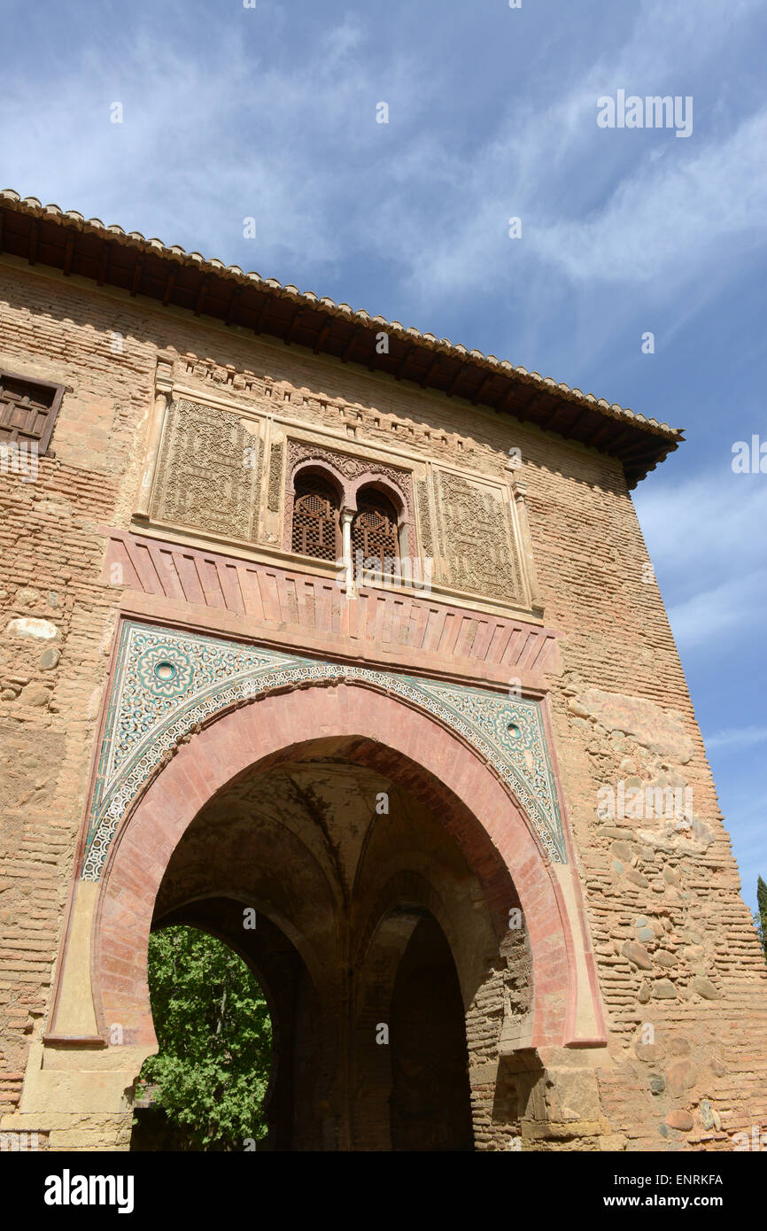 Puerta del Vino moorish arch arches Alhambra palace  Granada Andalusia Spain Stock Photo