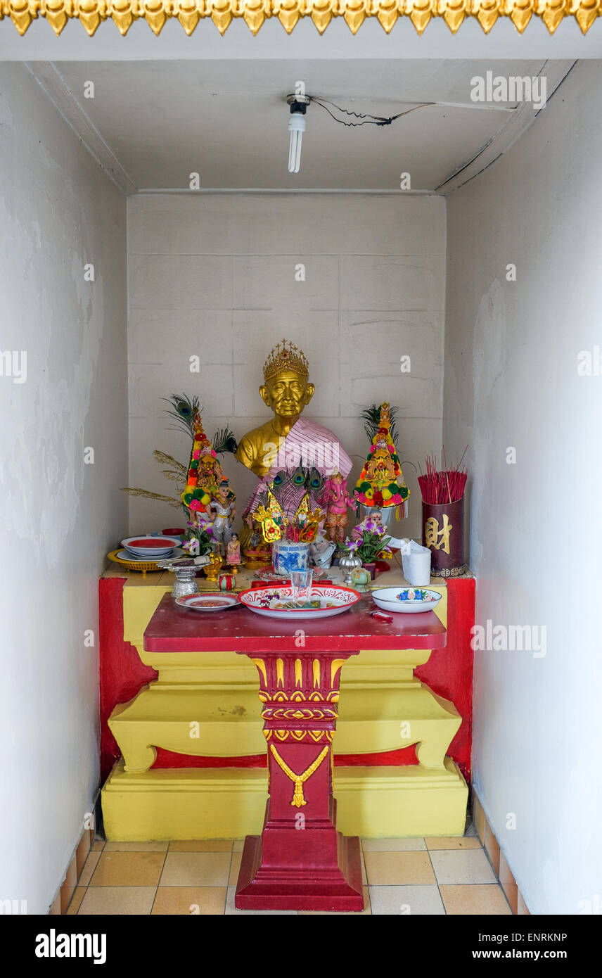 Shrine to Madam Faeng, founder of Wat Khanikaphon in Bangkok, Thailand Stock Photo