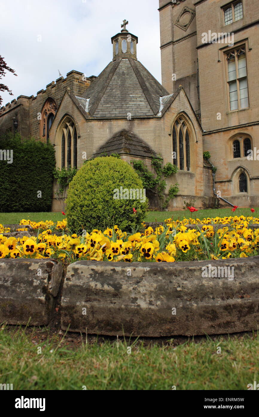 Newstead Abbey chapel garden Stock Photo Alamy
