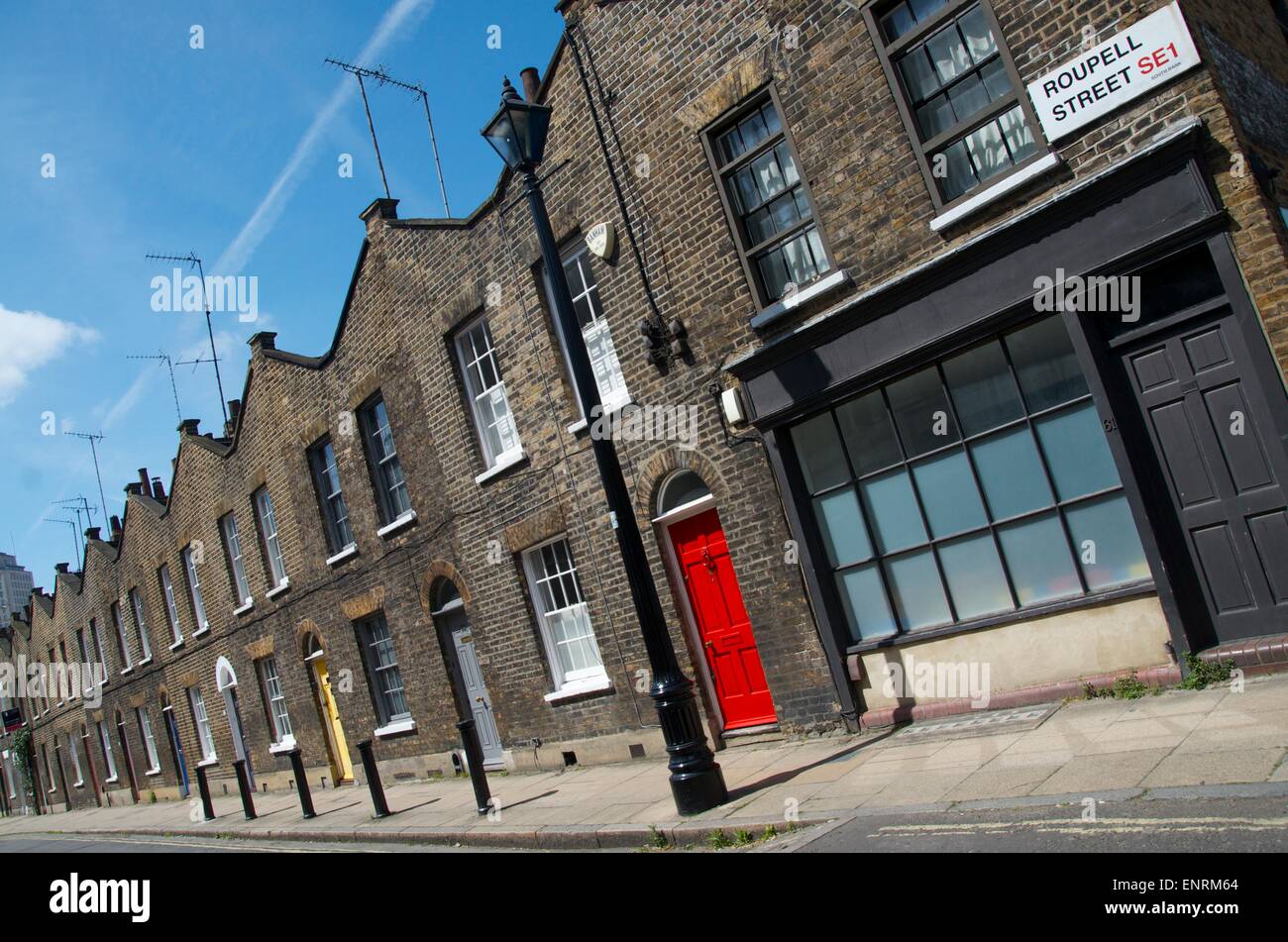 A Row of Houses on Roupell Street, Waterloo, London, SE1, England, UK