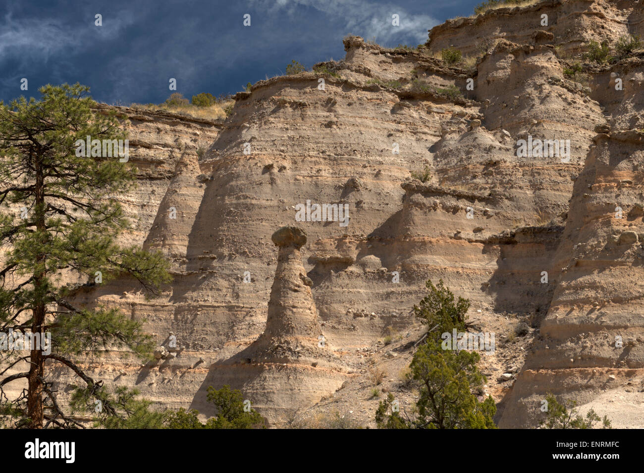 Cliffs and hoodoos of volcanic tuff at the KashaKatuwe Tent Rocks