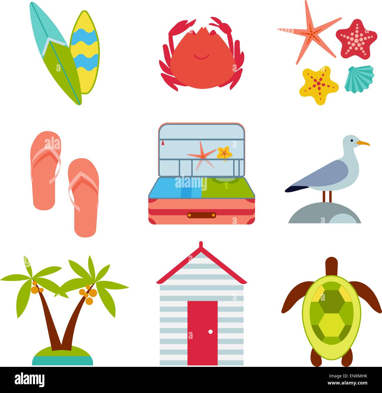 Icons of travel, summer in the flat style Stock Vector Image & Art - Alamy